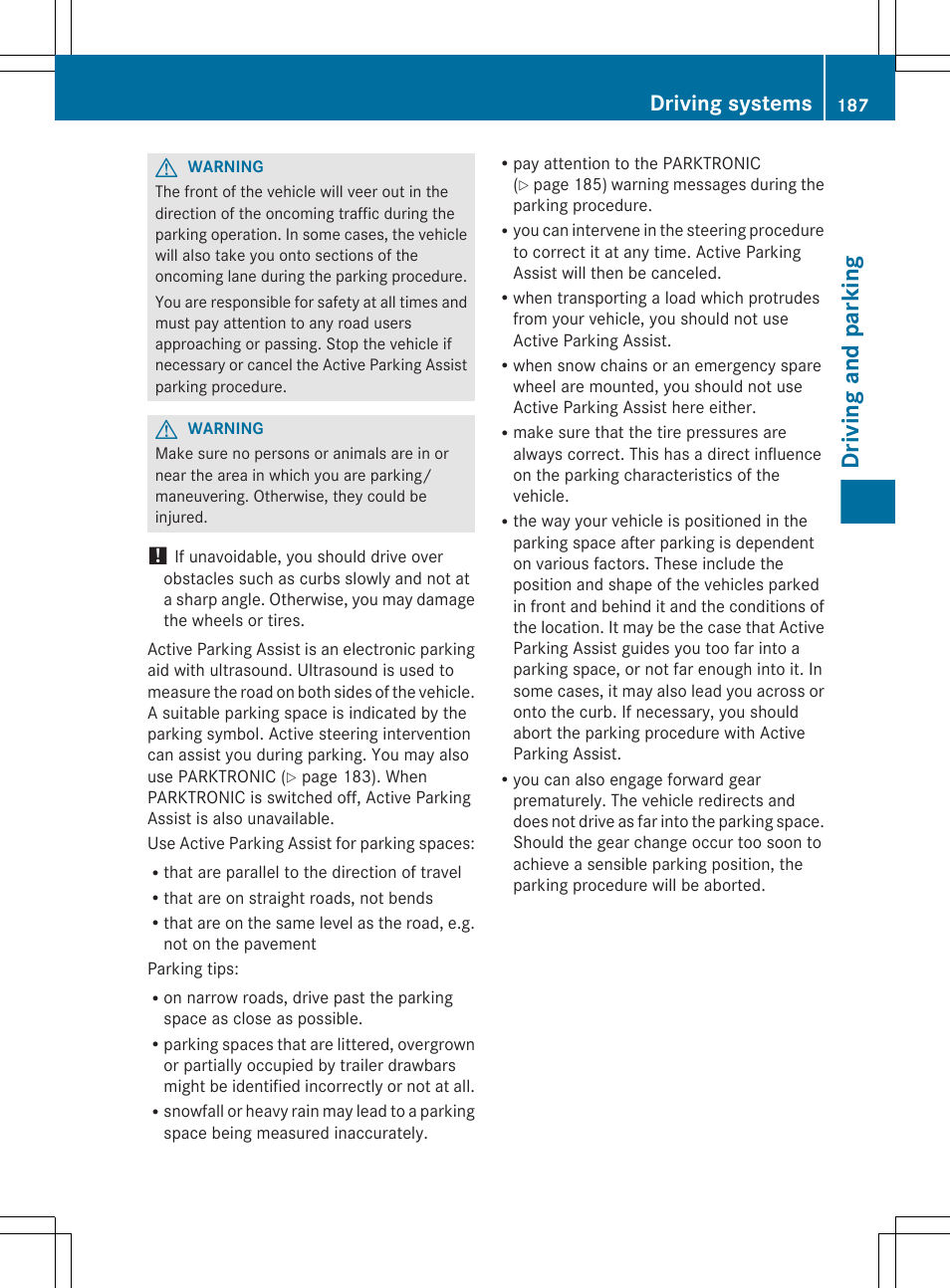 Driving and parking, Driving systems | Mercedes-Benz CLS-Class 2013 Owners Manual User Manual | Page 189 / 376