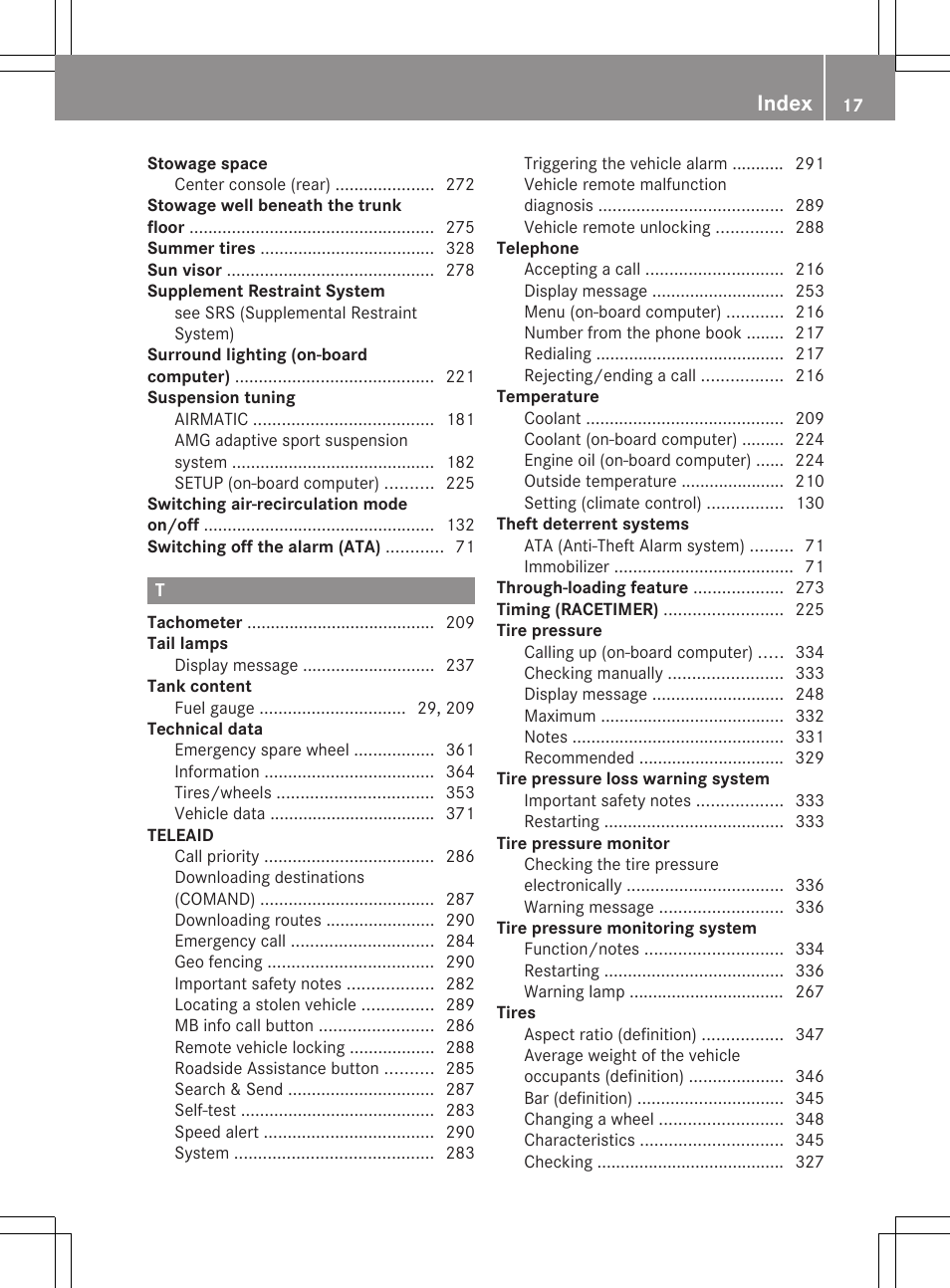 Index | Mercedes-Benz CLS-Class 2013 Owners Manual User Manual | Page 19 / 376