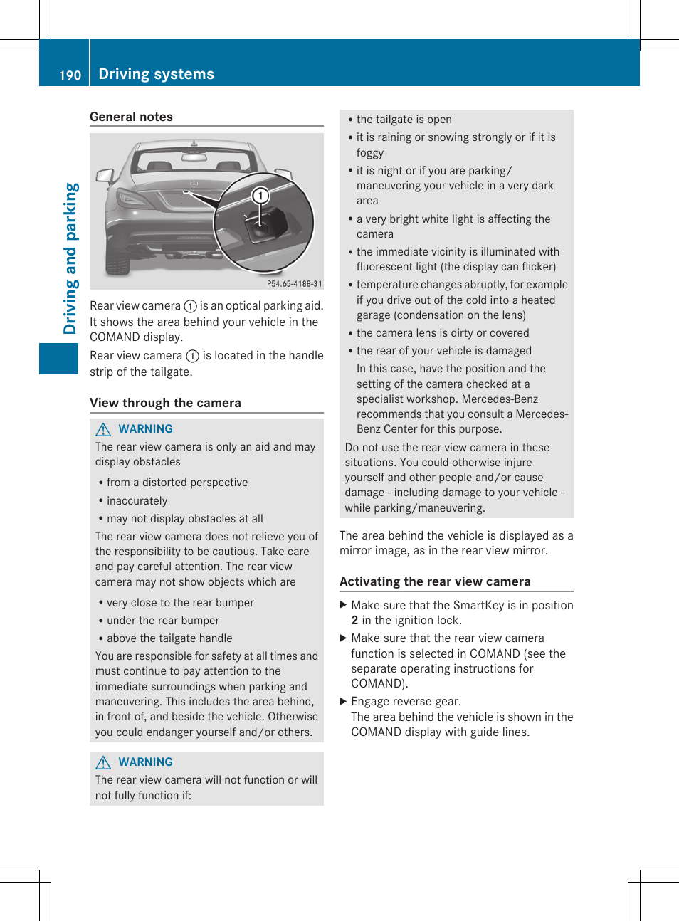 Driving and parking, Driving systems | Mercedes-Benz CLS-Class 2013 Owners Manual User Manual | Page 192 / 376
