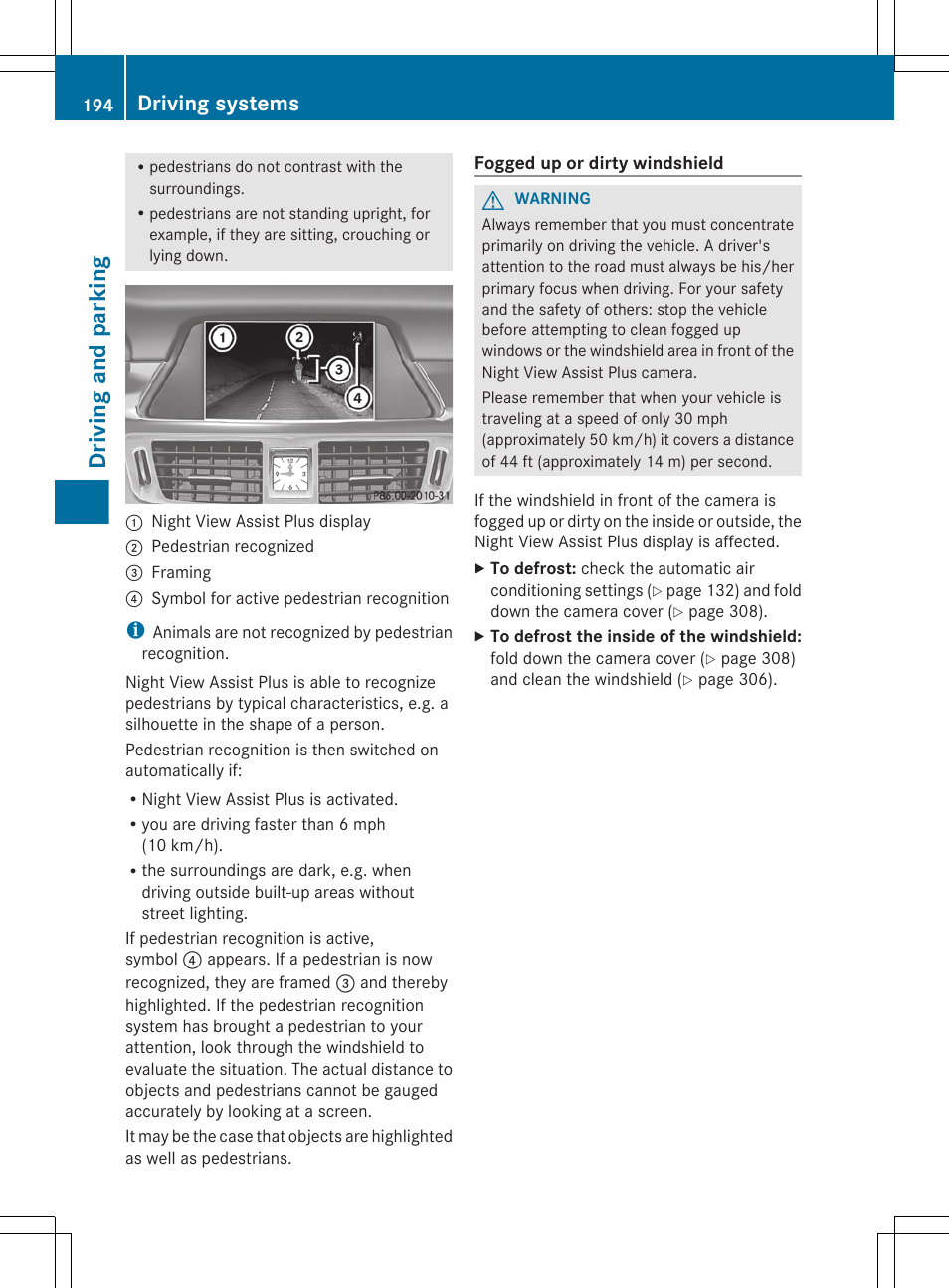 Driving and parking, Driving systems | Mercedes-Benz CLS-Class 2013 Owners Manual User Manual | Page 196 / 376