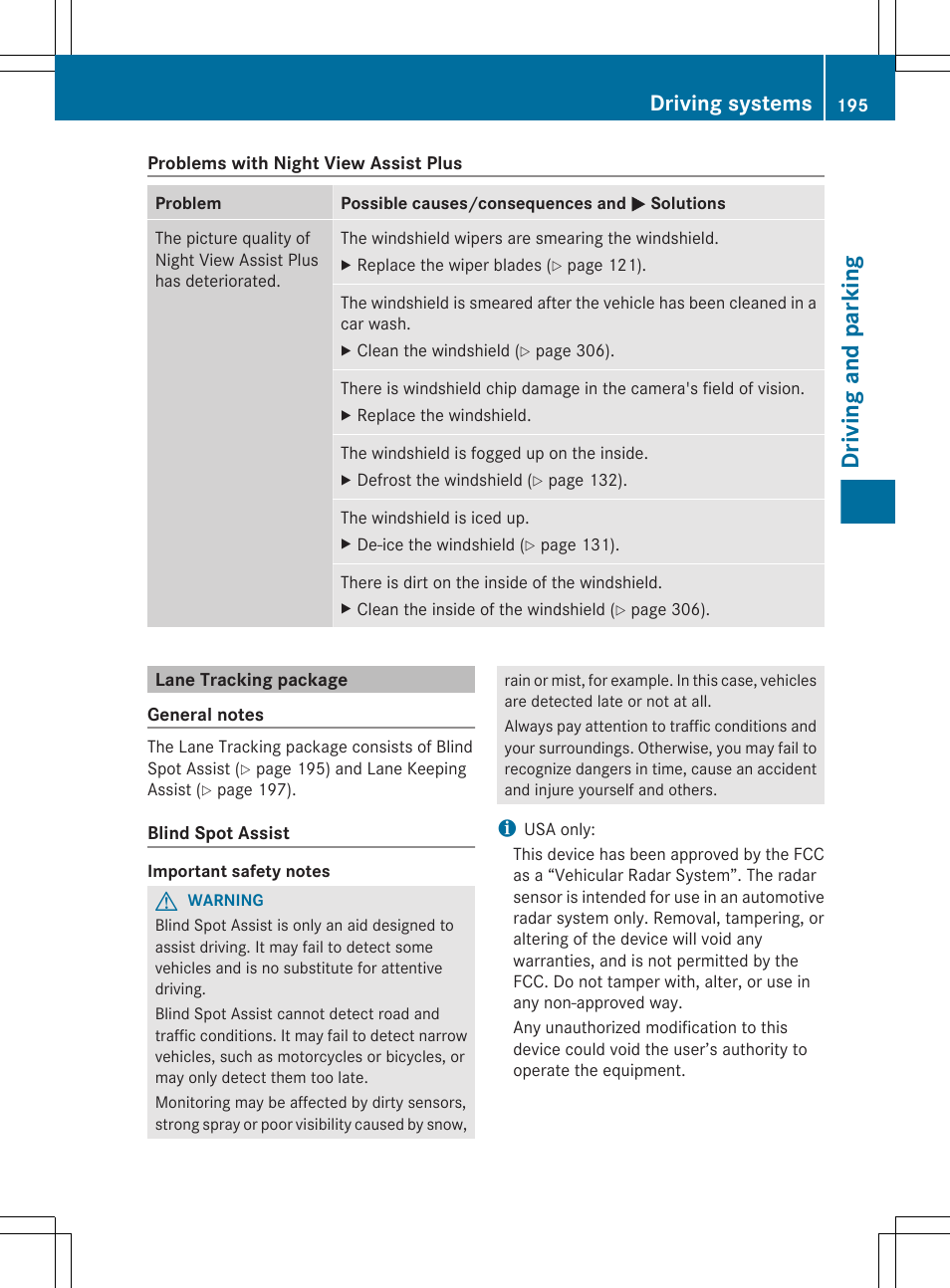 Lane tracking package, Driving and parking, Driving systems | Mercedes-Benz CLS-Class 2013 Owners Manual User Manual | Page 197 / 376