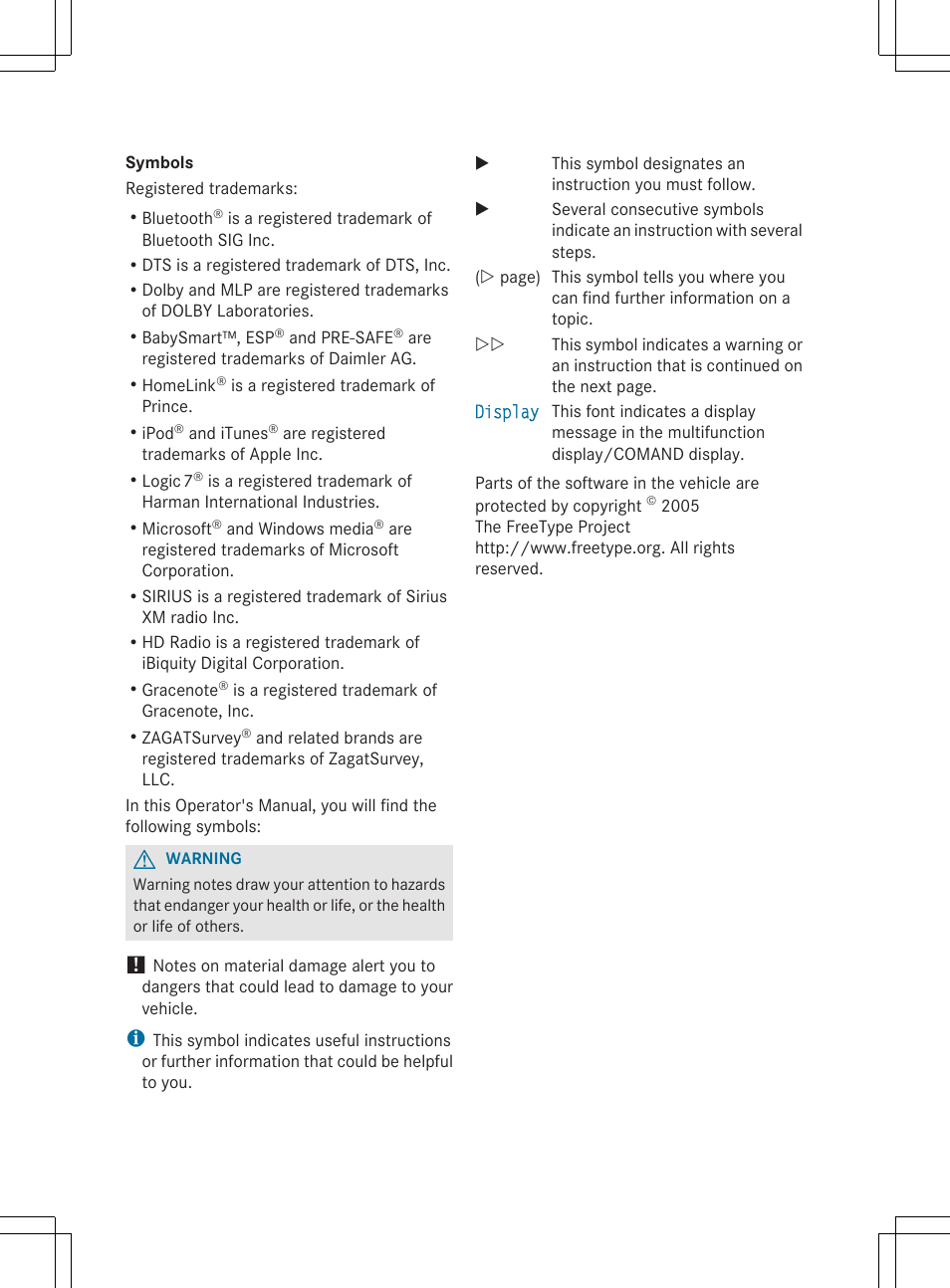 Mercedes-Benz CLS-Class 2013 Owners Manual User Manual | Page 2 / 376