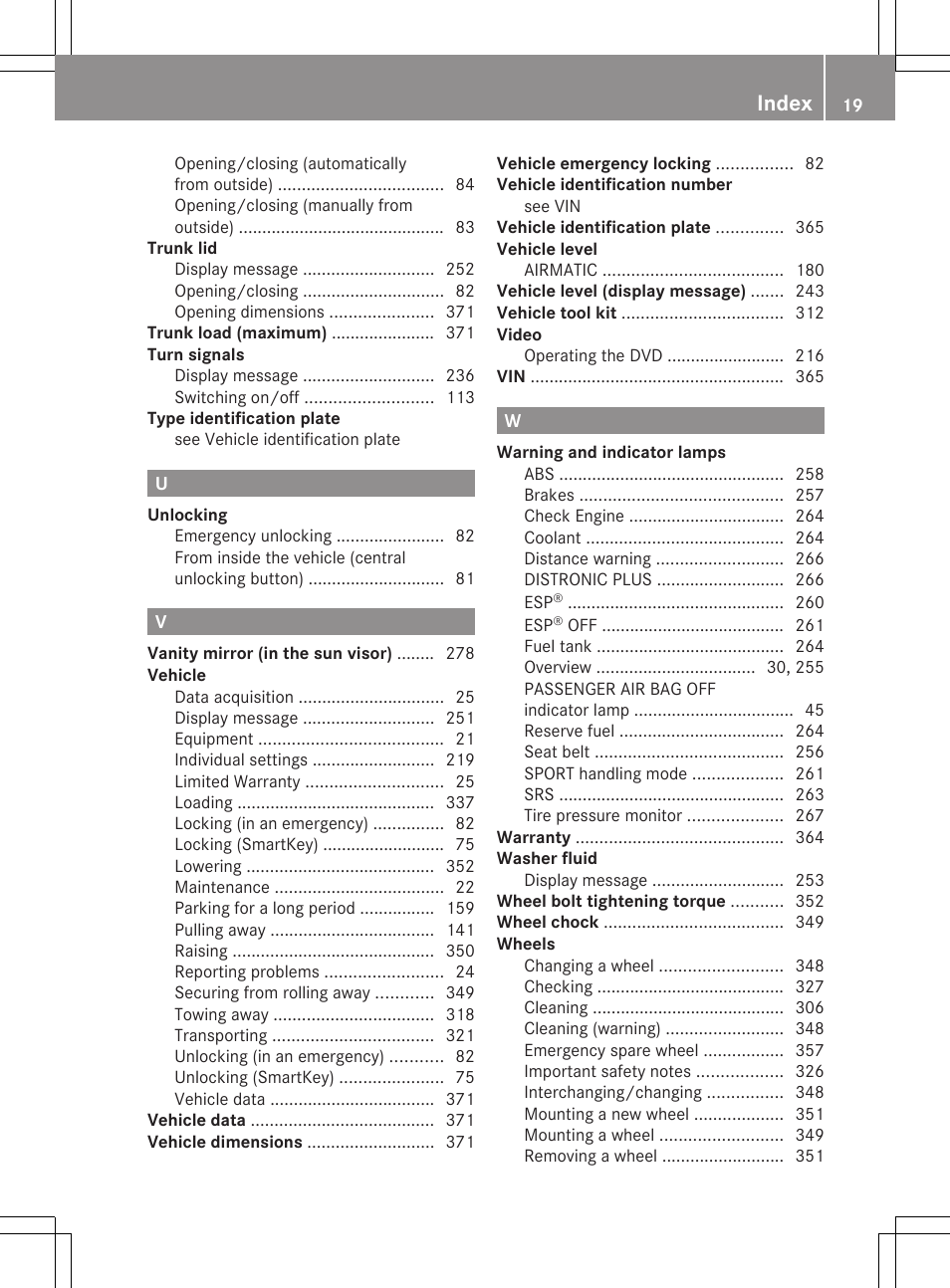 Index | Mercedes-Benz CLS-Class 2013 Owners Manual User Manual | Page 21 / 376