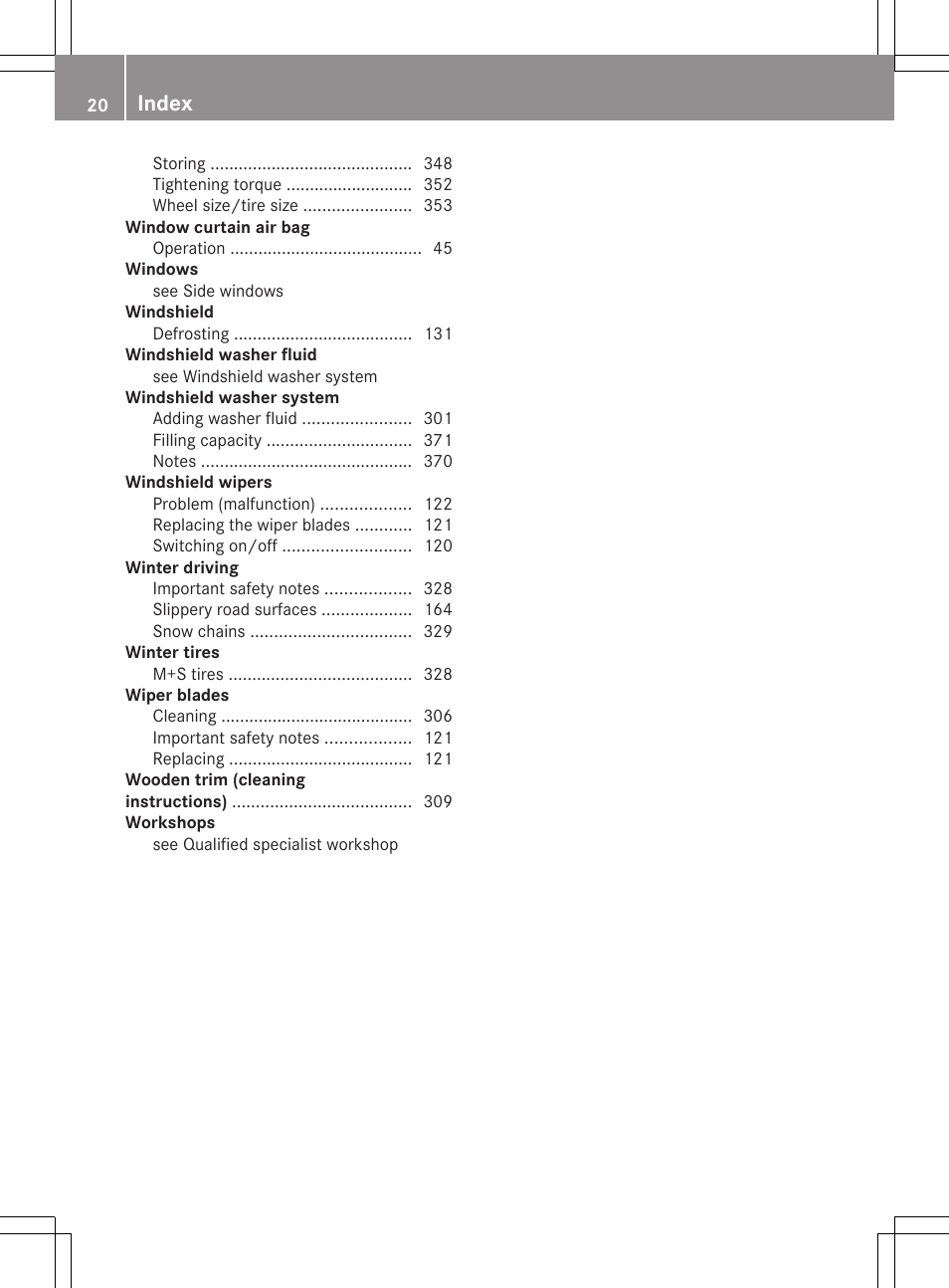Index | Mercedes-Benz CLS-Class 2013 Owners Manual User Manual | Page 22 / 376