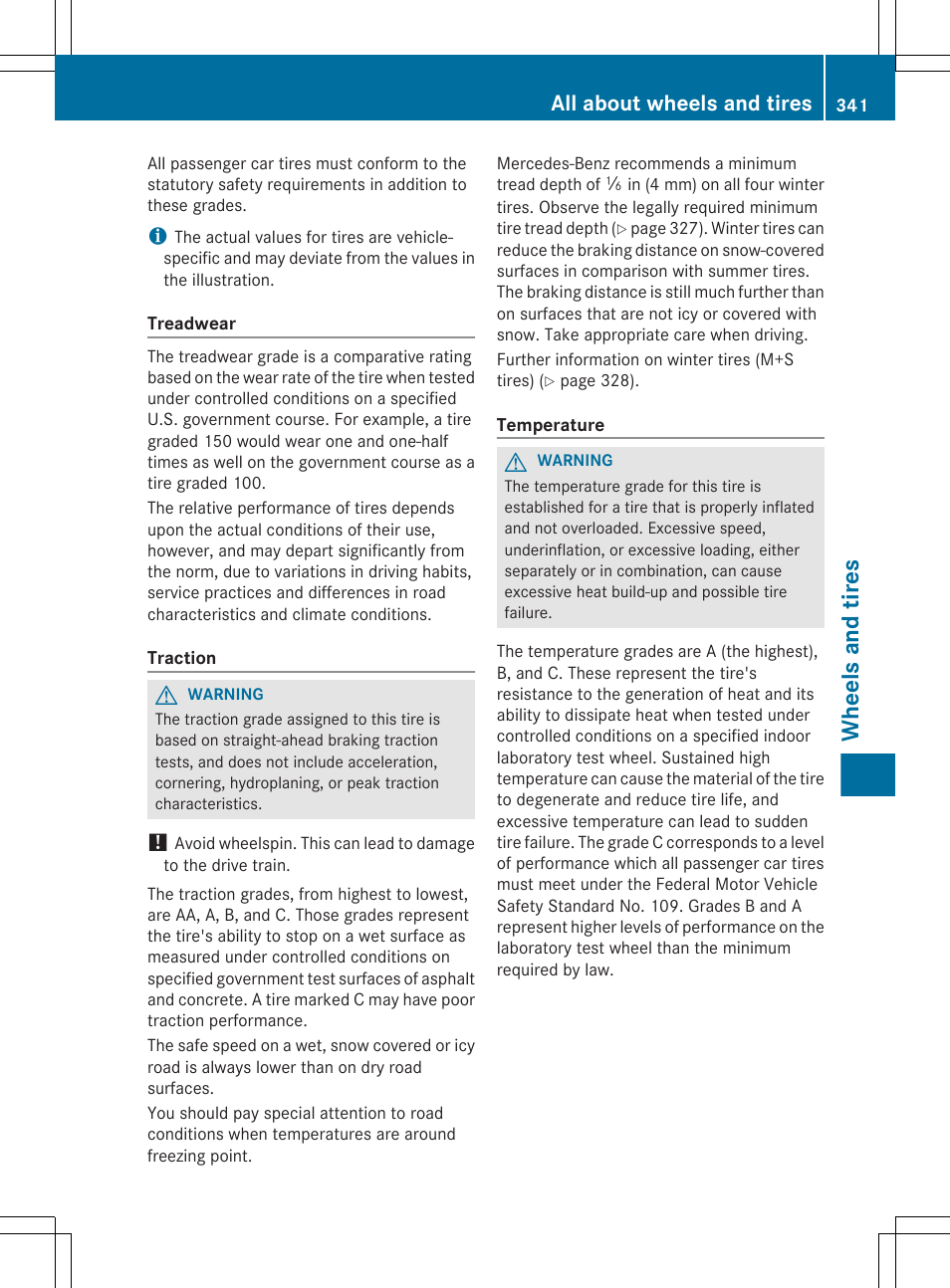 Wheels and tires, All about wheels and tires | Mercedes-Benz CLS-Class 2013 Owners Manual User Manual | Page 343 / 376