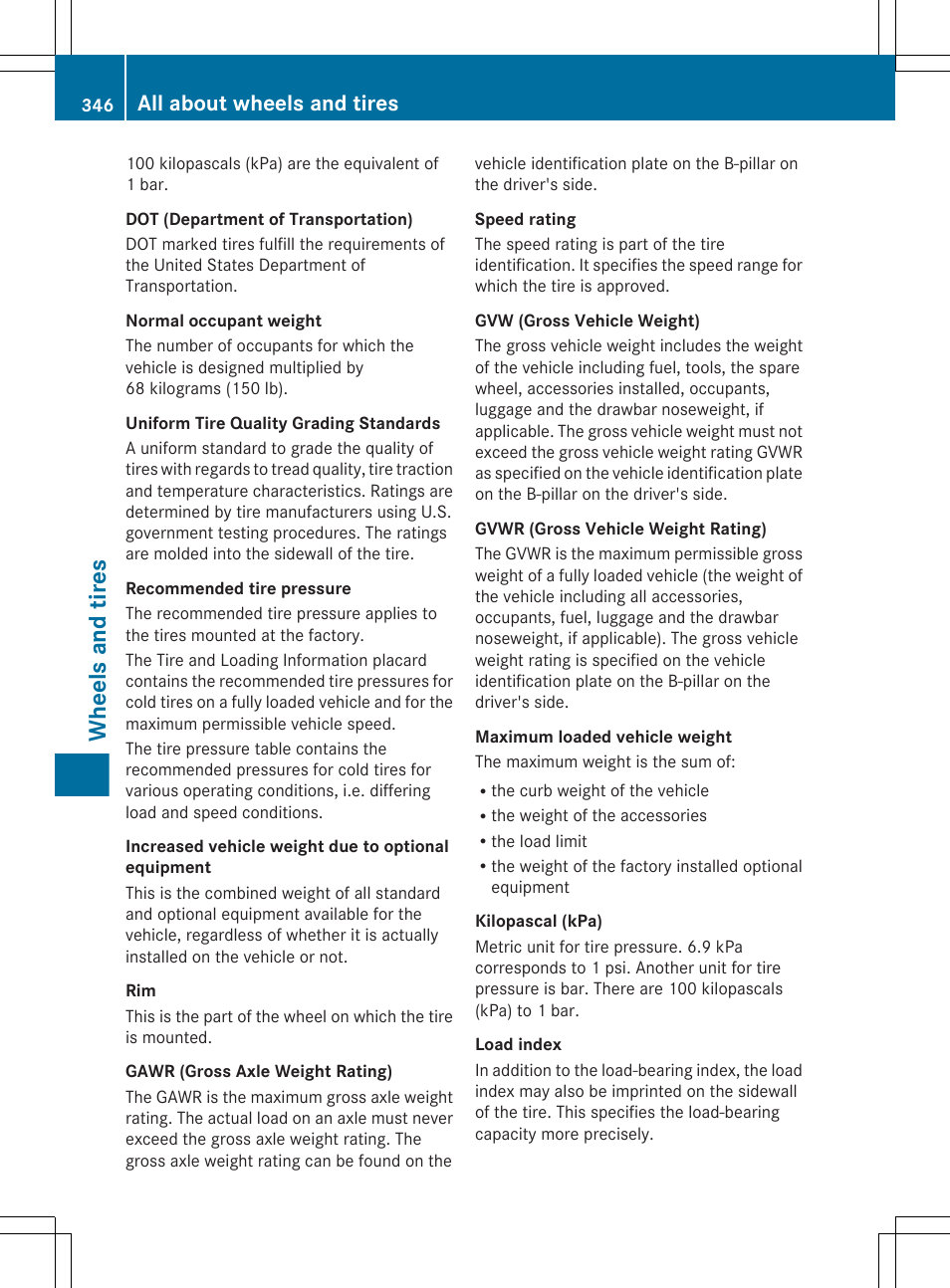 Wheels and tires, All about wheels and tires | Mercedes-Benz CLS-Class 2013 Owners Manual User Manual | Page 348 / 376