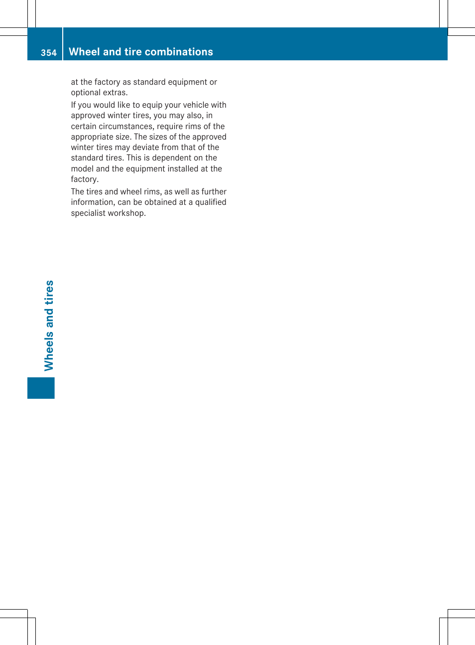 Wheels and tires | Mercedes-Benz CLS-Class 2013 Owners Manual User Manual | Page 356 / 376