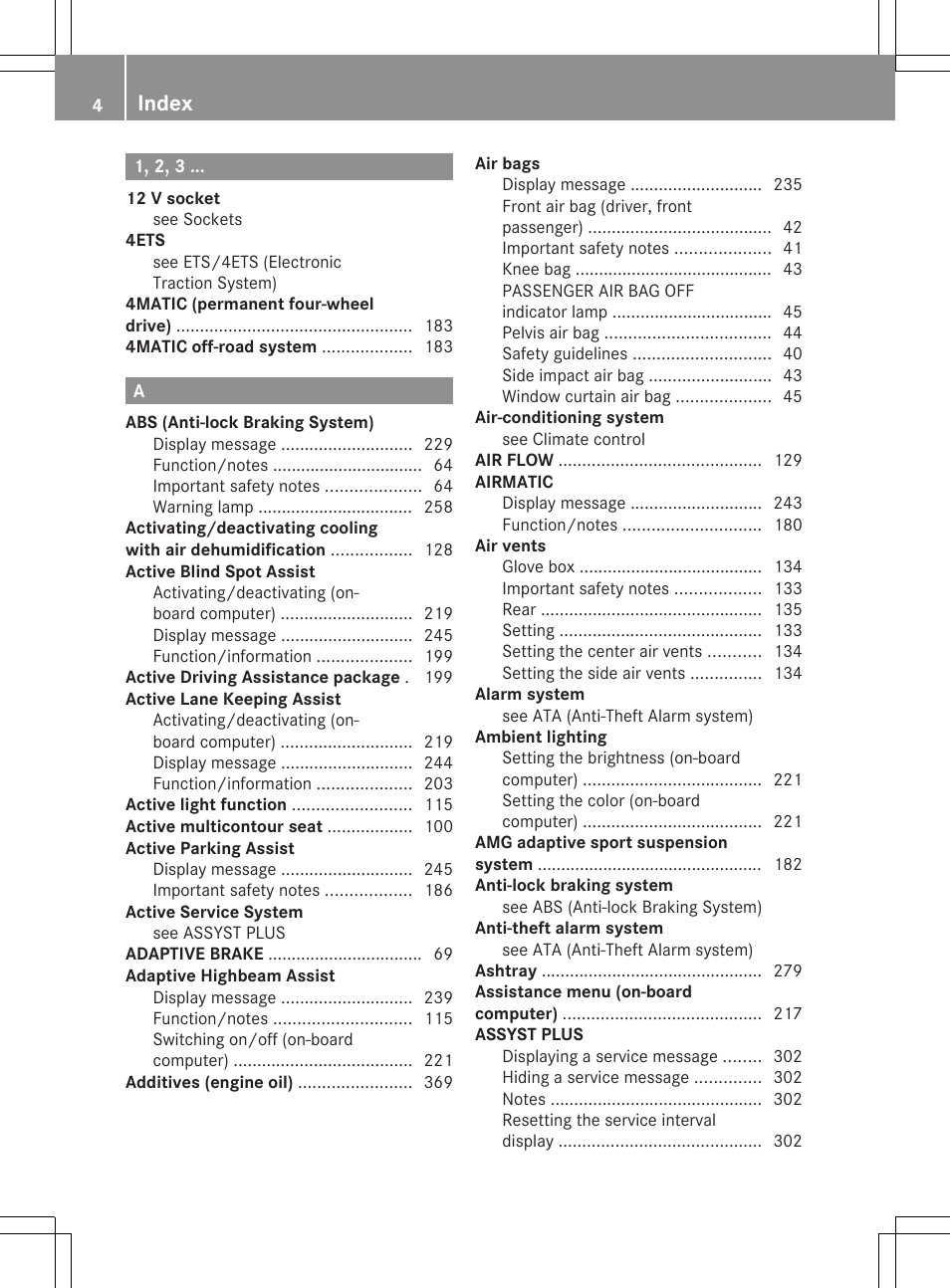 Index | Mercedes-Benz CLS-Class 2013 Owners Manual User Manual | Page 6 / 376