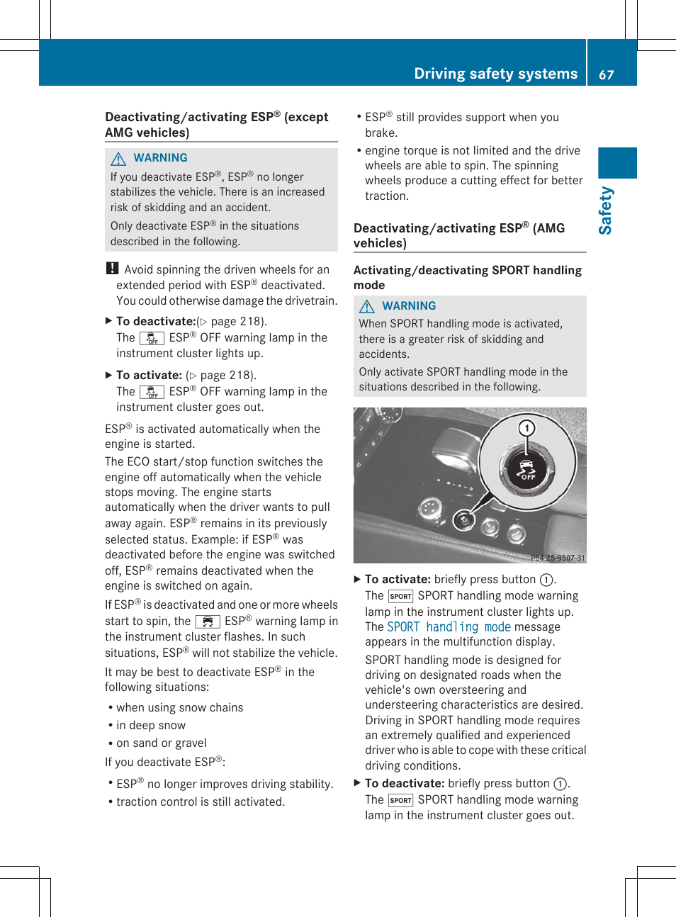 Safety, Driving safety systems | Mercedes-Benz CLS-Class 2013 Owners Manual User Manual | Page 69 / 376