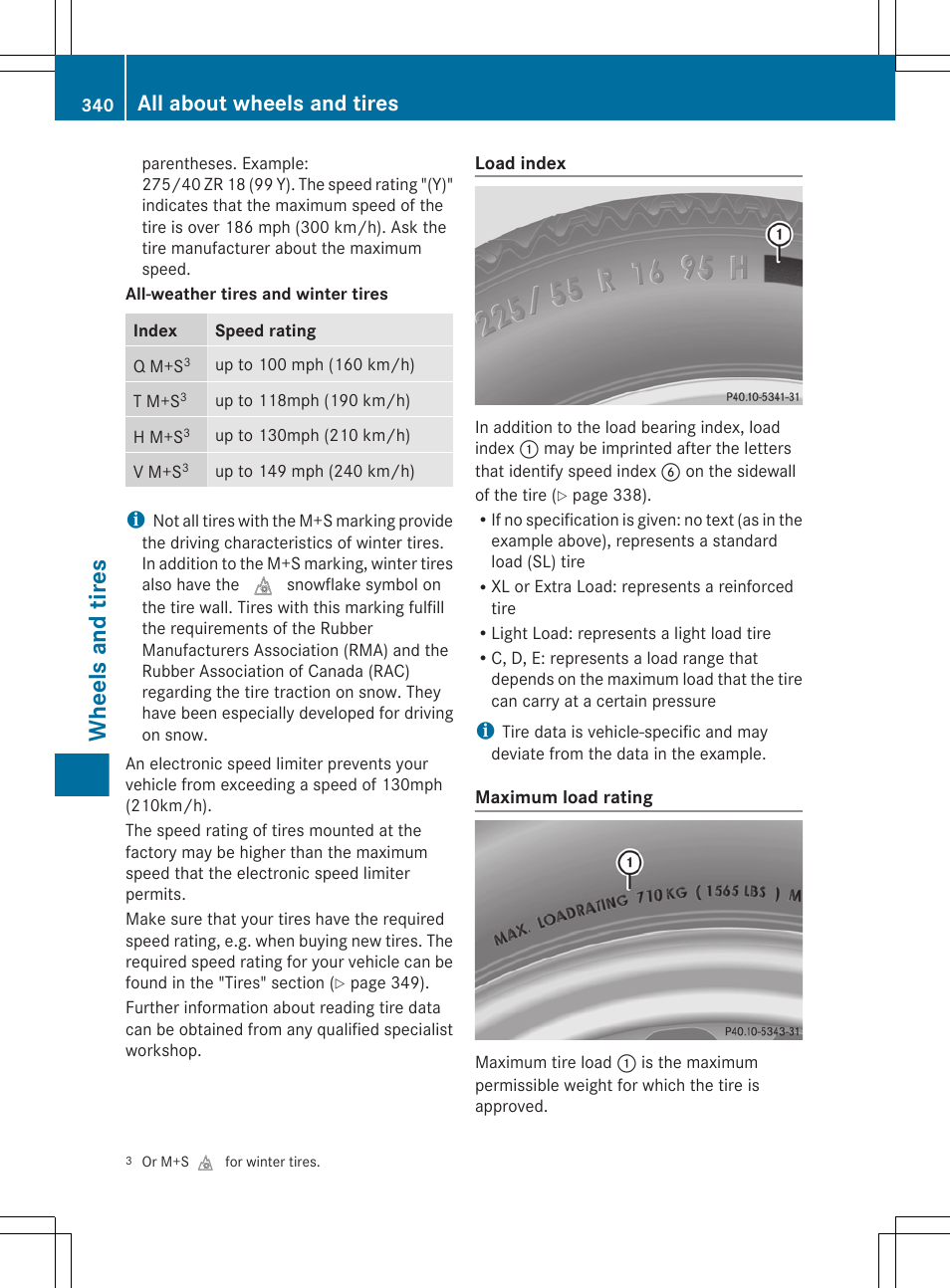 Wheels and tires, All about wheels and tires | Mercedes-Benz E-Cab 2013 Owners Manual User Manual | Page 342 / 372