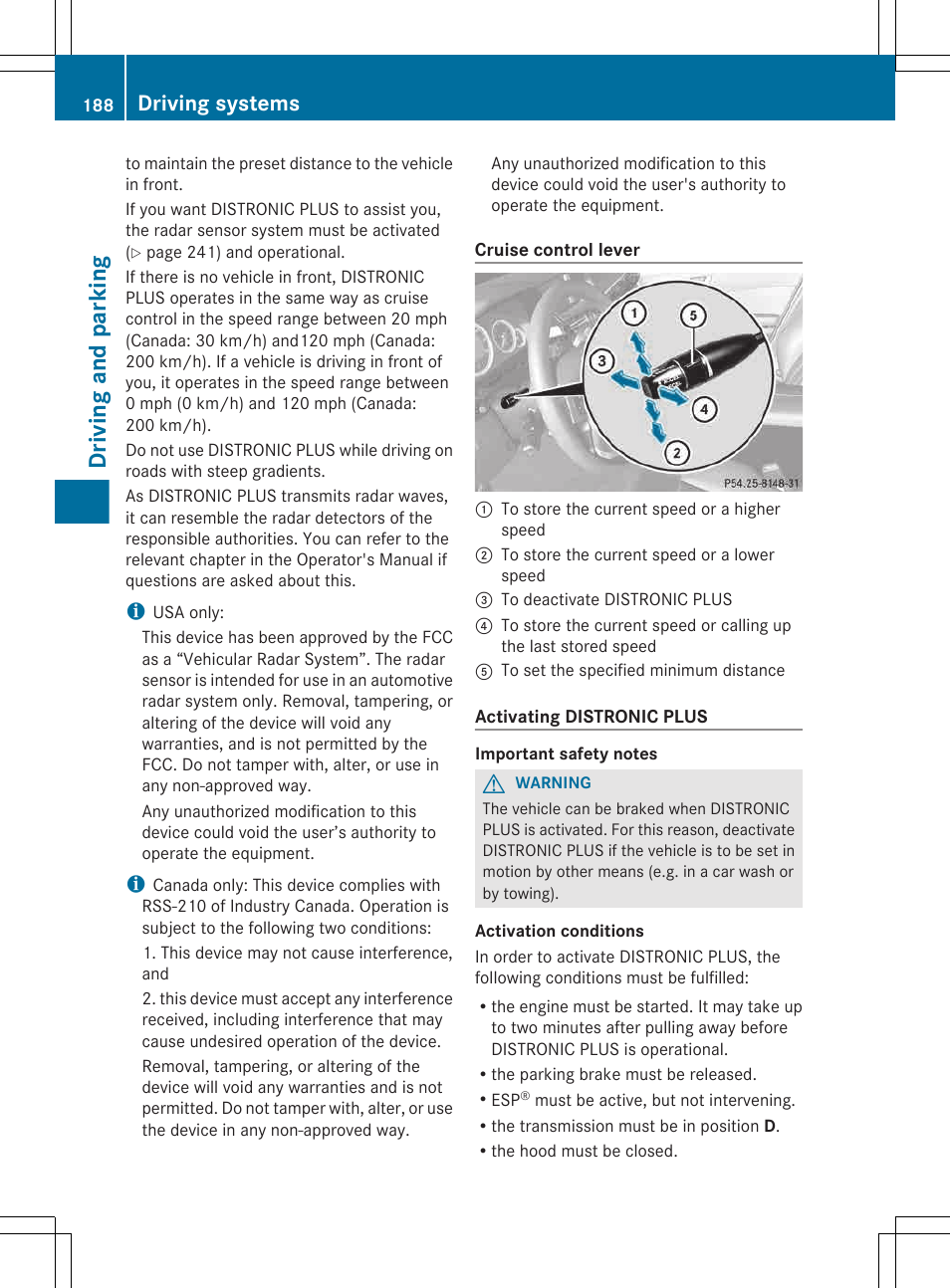 Driving and parking, Driving systems | Mercedes-Benz E-Wagon 2013 Owners Manual User Manual | Page 190 / 420