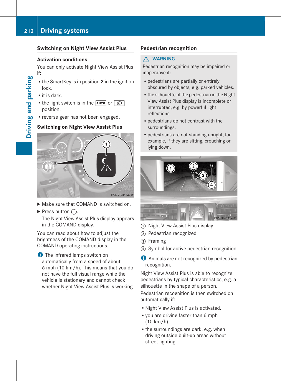 Driving and parking, Driving systems | Mercedes-Benz E-Wagon 2013 Owners Manual User Manual | Page 214 / 420