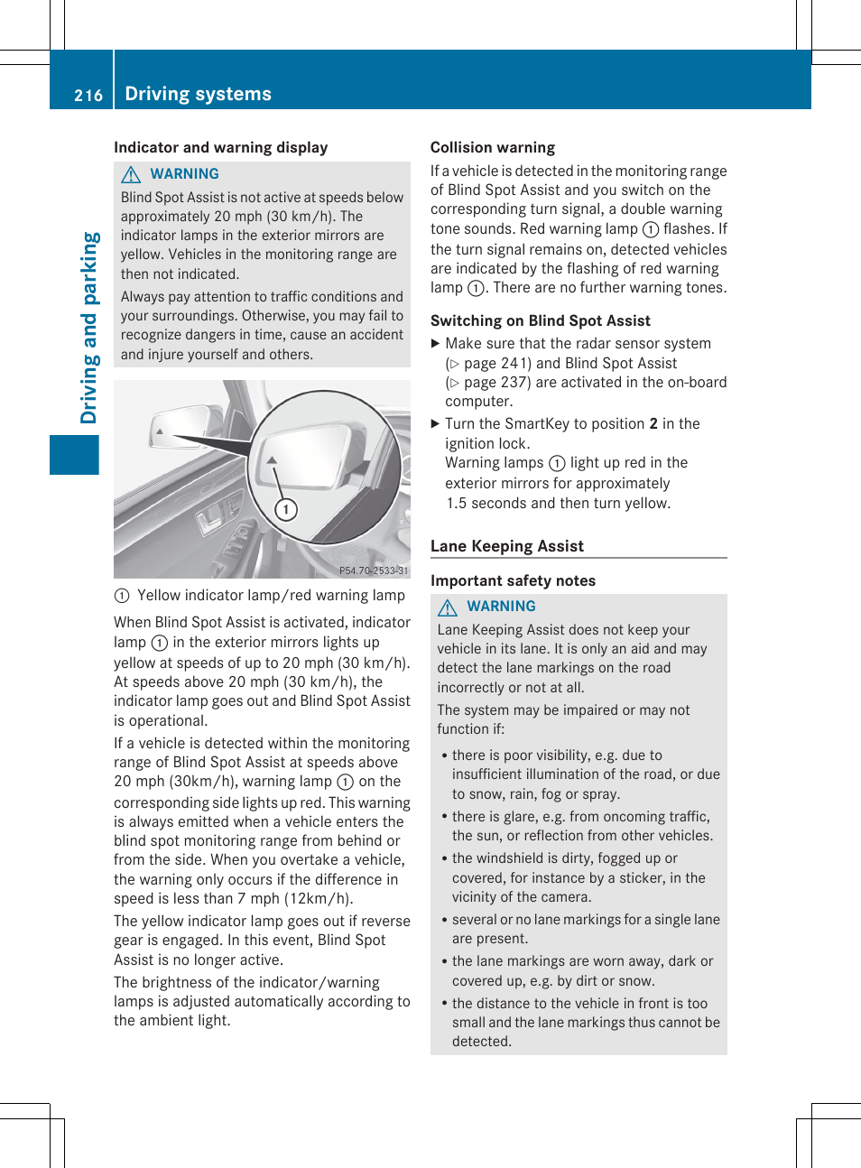 Driving and parking, Driving systems | Mercedes-Benz E-Wagon 2013 Owners Manual User Manual | Page 218 / 420