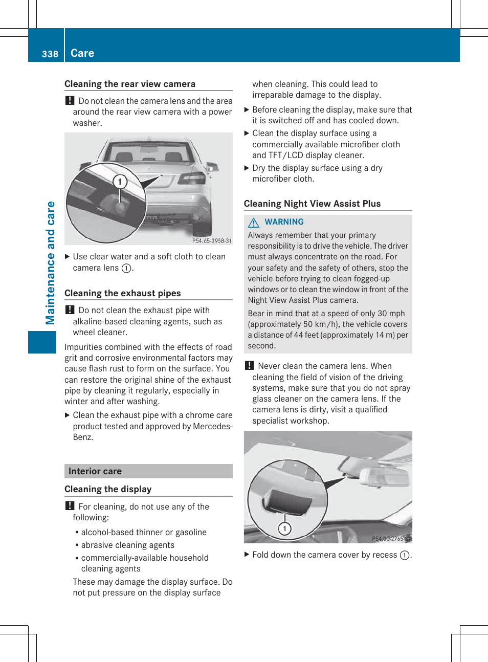 Interior care, Maintenance and care, Care | Mercedes-Benz E-Wagon 2013 Owners Manual User Manual | Page 340 / 420