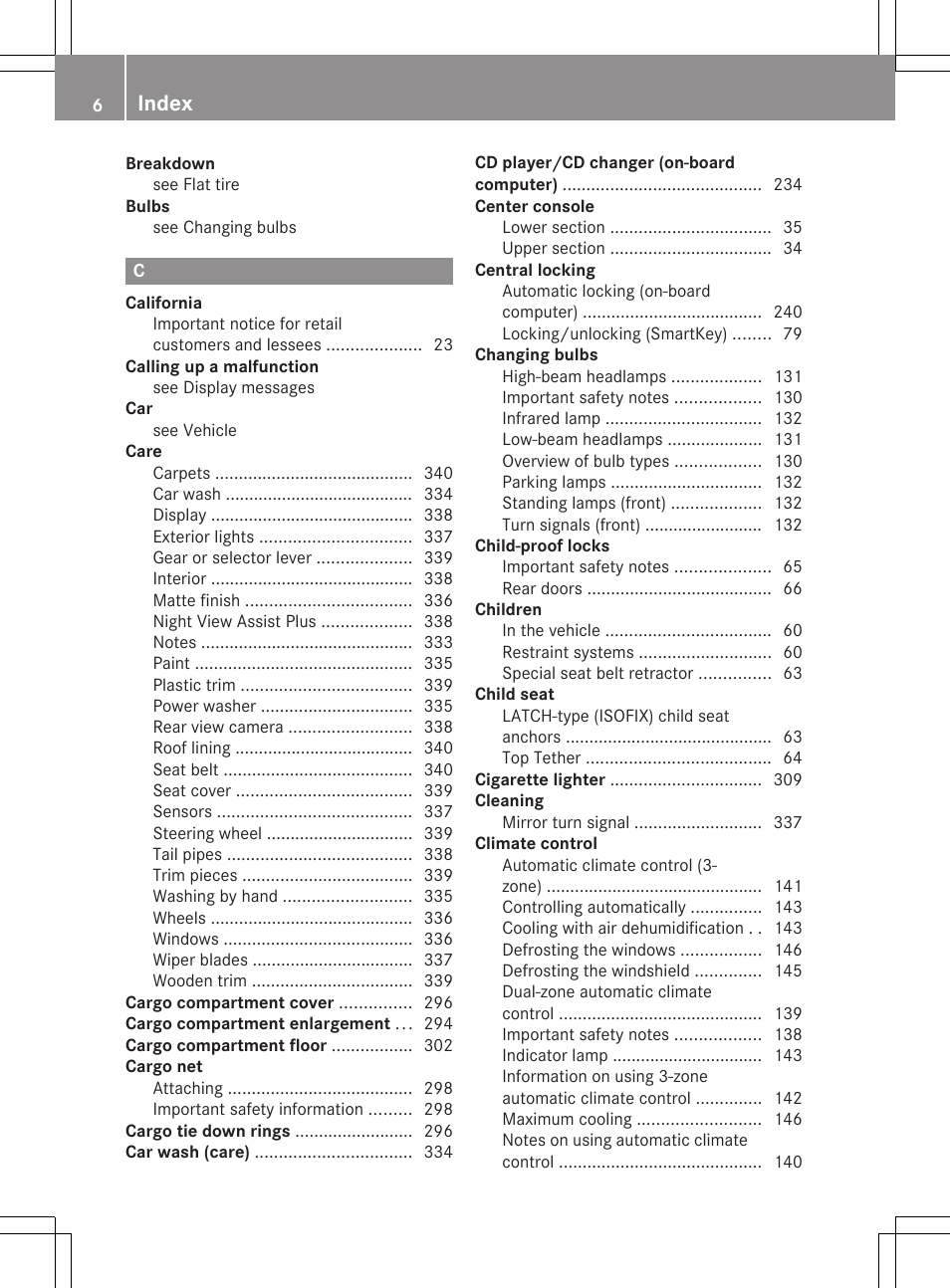 Index | Mercedes-Benz E-Wagon 2013 Owners Manual User Manual | Page 8 / 420