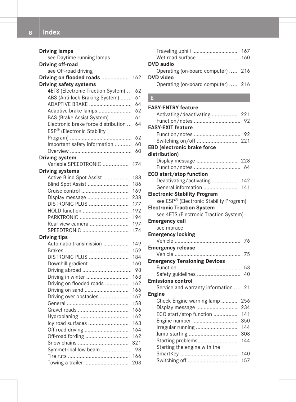 Index | Mercedes-Benz G-Class 2013 Owners Manual User Manual | Page 10 / 364