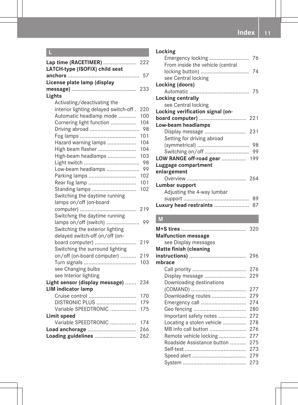 Index | Mercedes-Benz G-Class 2013 Owners Manual User Manual | Page 13 / 364