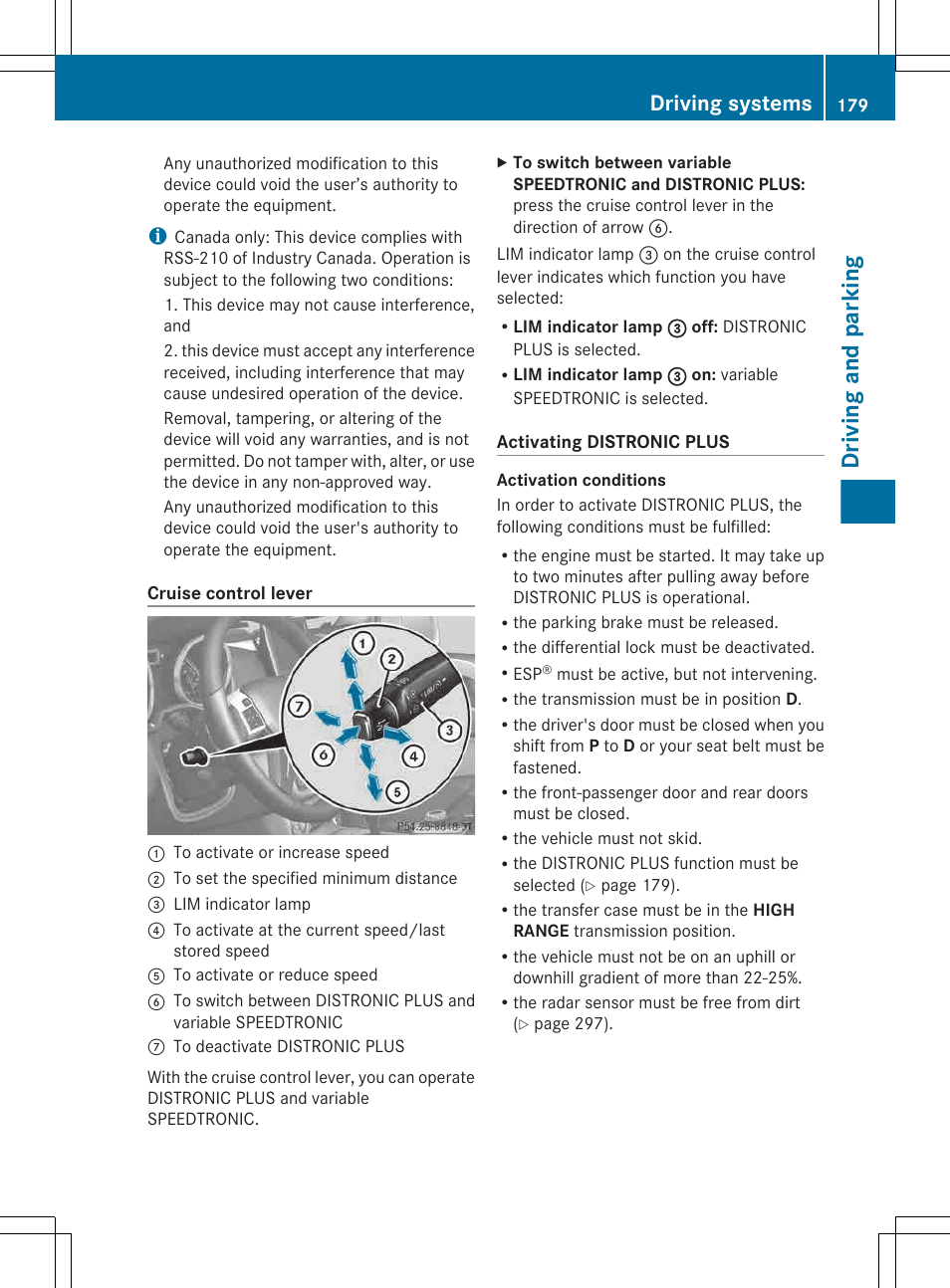 Driving and parking, Driving systems | Mercedes-Benz G-Class 2013 Owners Manual User Manual | Page 181 / 364