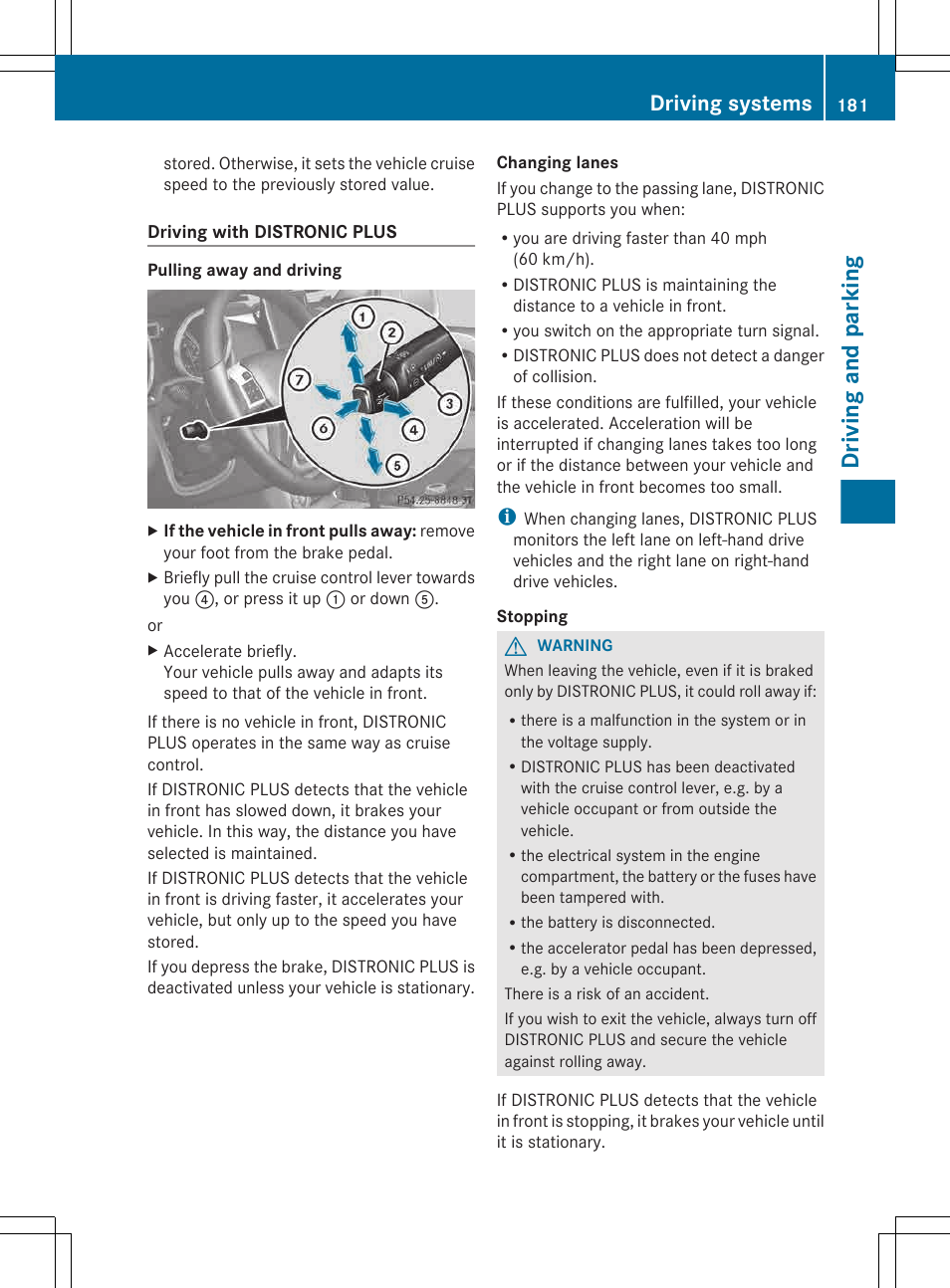 Driving and parking, Driving systems | Mercedes-Benz G-Class 2013 Owners Manual User Manual | Page 183 / 364