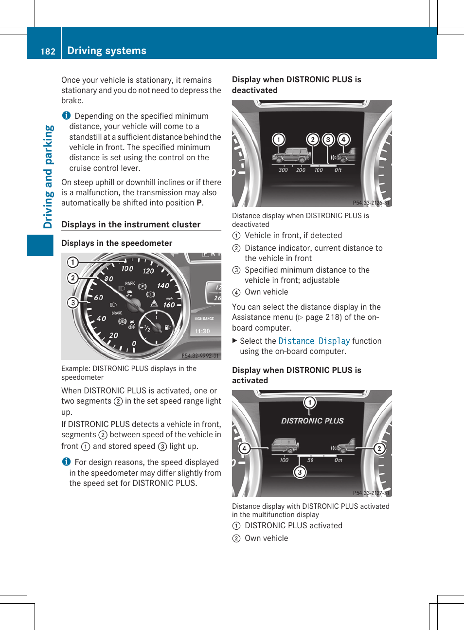 Driving and parking, Driving systems | Mercedes-Benz G-Class 2013 Owners Manual User Manual | Page 184 / 364