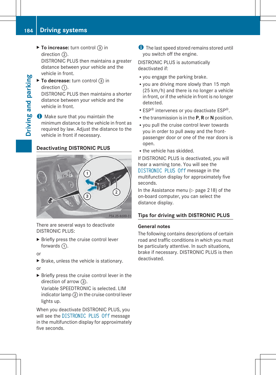 Driving and parking, Driving systems | Mercedes-Benz G-Class 2013 Owners Manual User Manual | Page 186 / 364