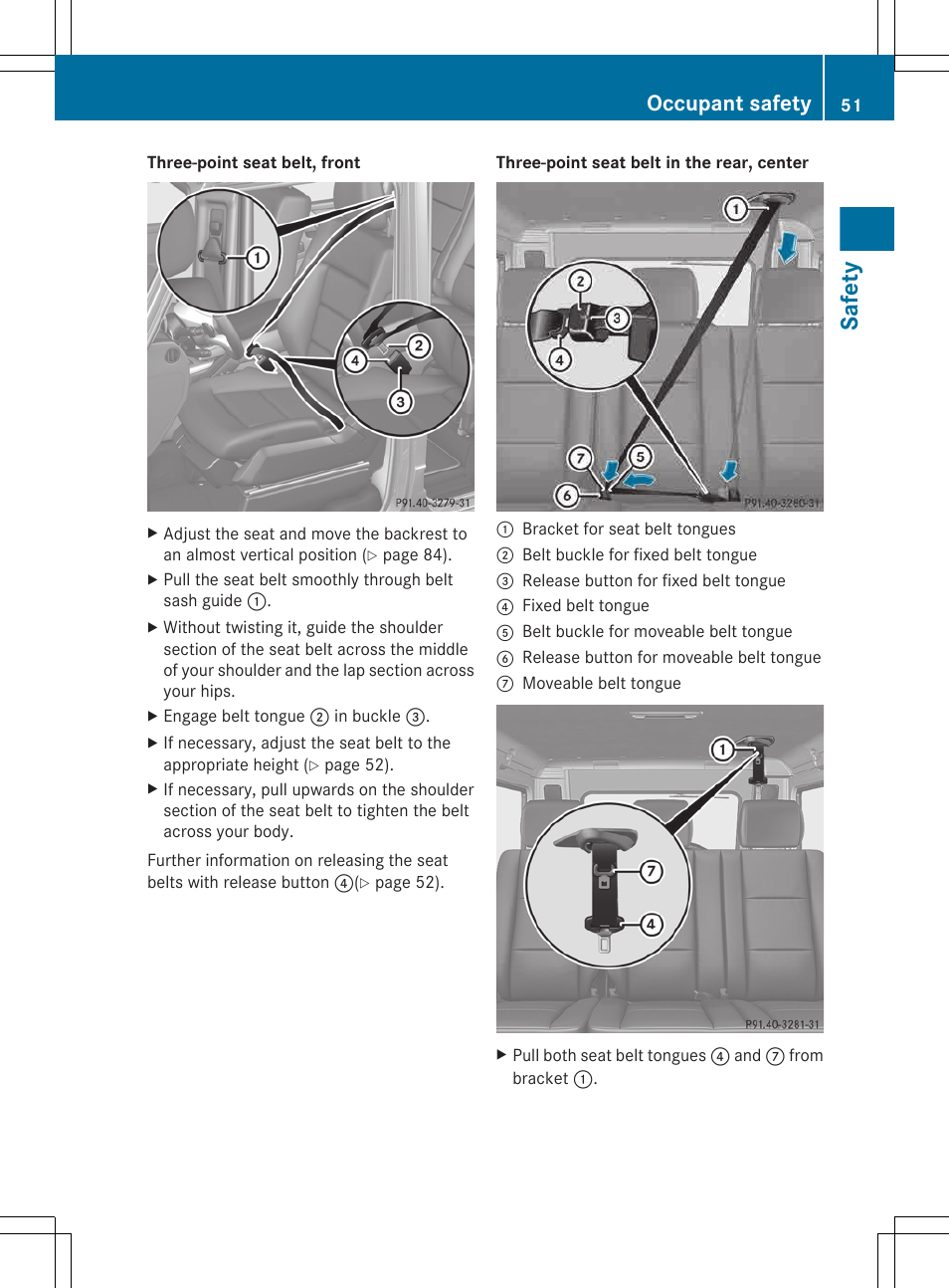 Safety, Occupant safety | Mercedes-Benz G-Class 2013 Owners Manual User Manual | Page 53 / 364