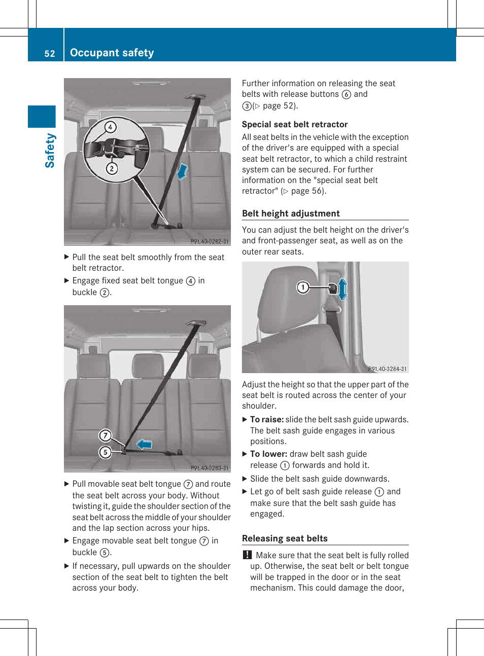 Safety, Occupant safety | Mercedes-Benz G-Class 2013 Owners Manual User Manual | Page 54 / 364