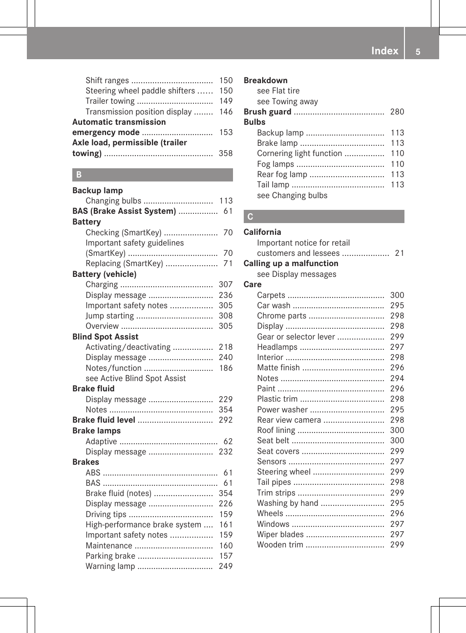 Index | Mercedes-Benz G-Class 2013 Owners Manual User Manual | Page 7 / 364