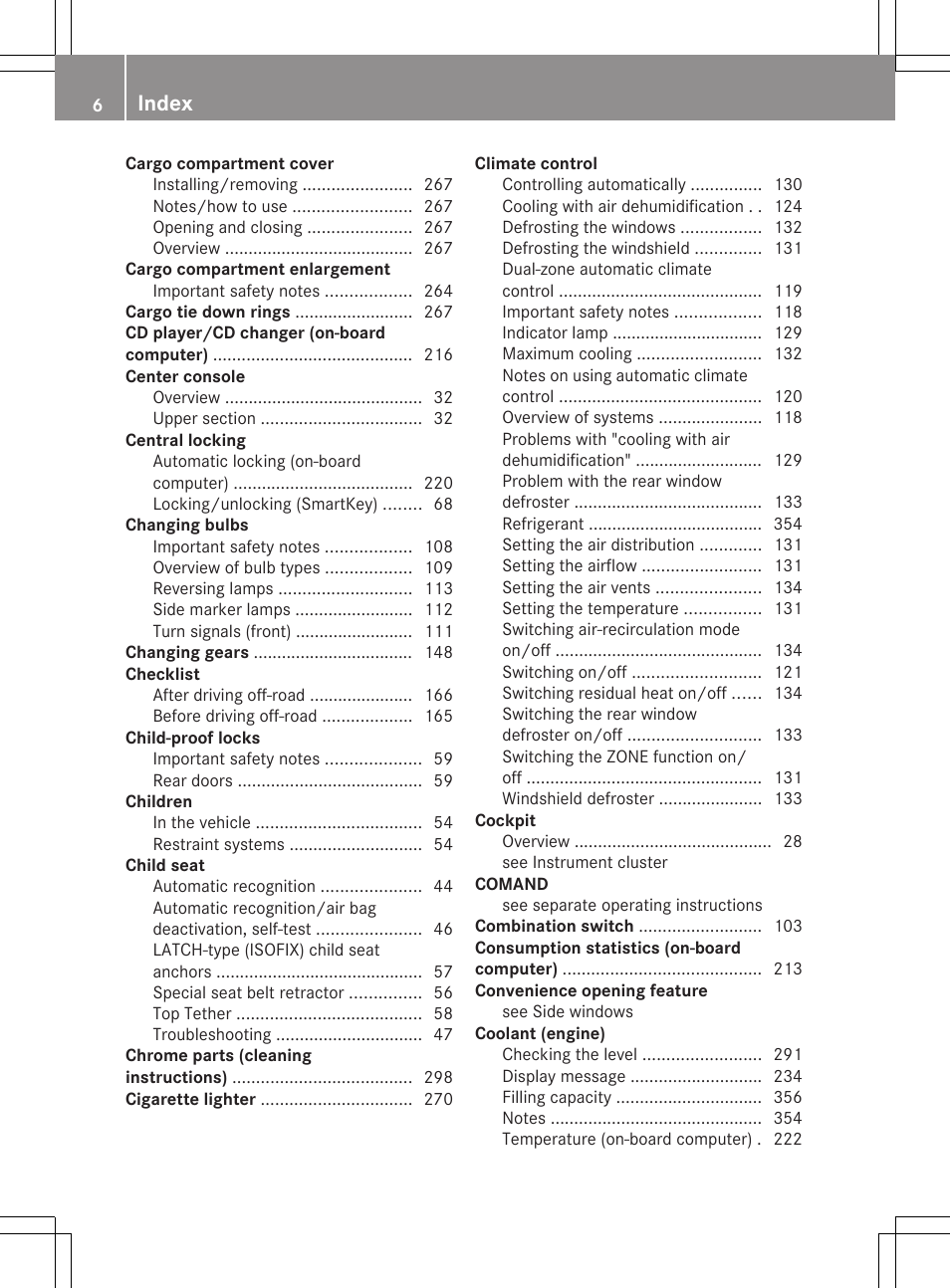 Index | Mercedes-Benz G-Class 2013 Owners Manual User Manual | Page 8 / 364