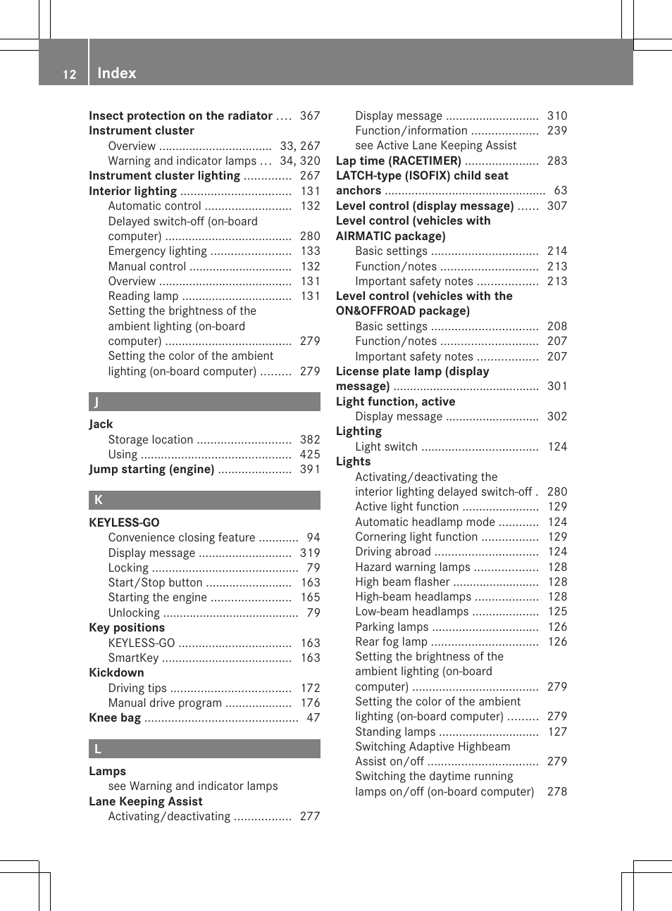Index | Mercedes-Benz GL-Class 2013 Owners Manual User Manual | Page 14 / 454