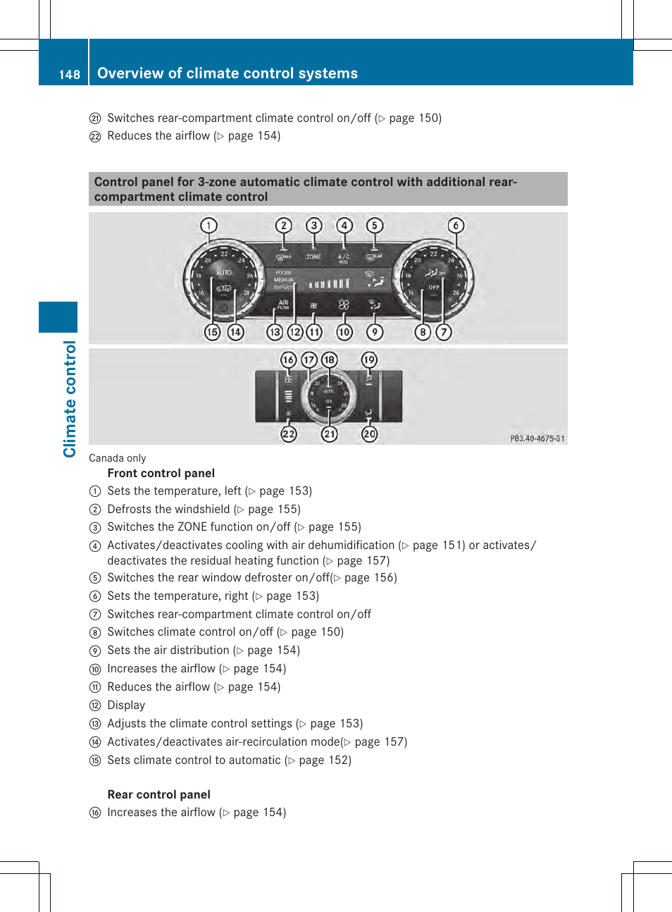 Climat e control, Overview of climate control systems | Mercedes-Benz GL-Class 2013 Owners Manual User Manual | Page 150 / 454