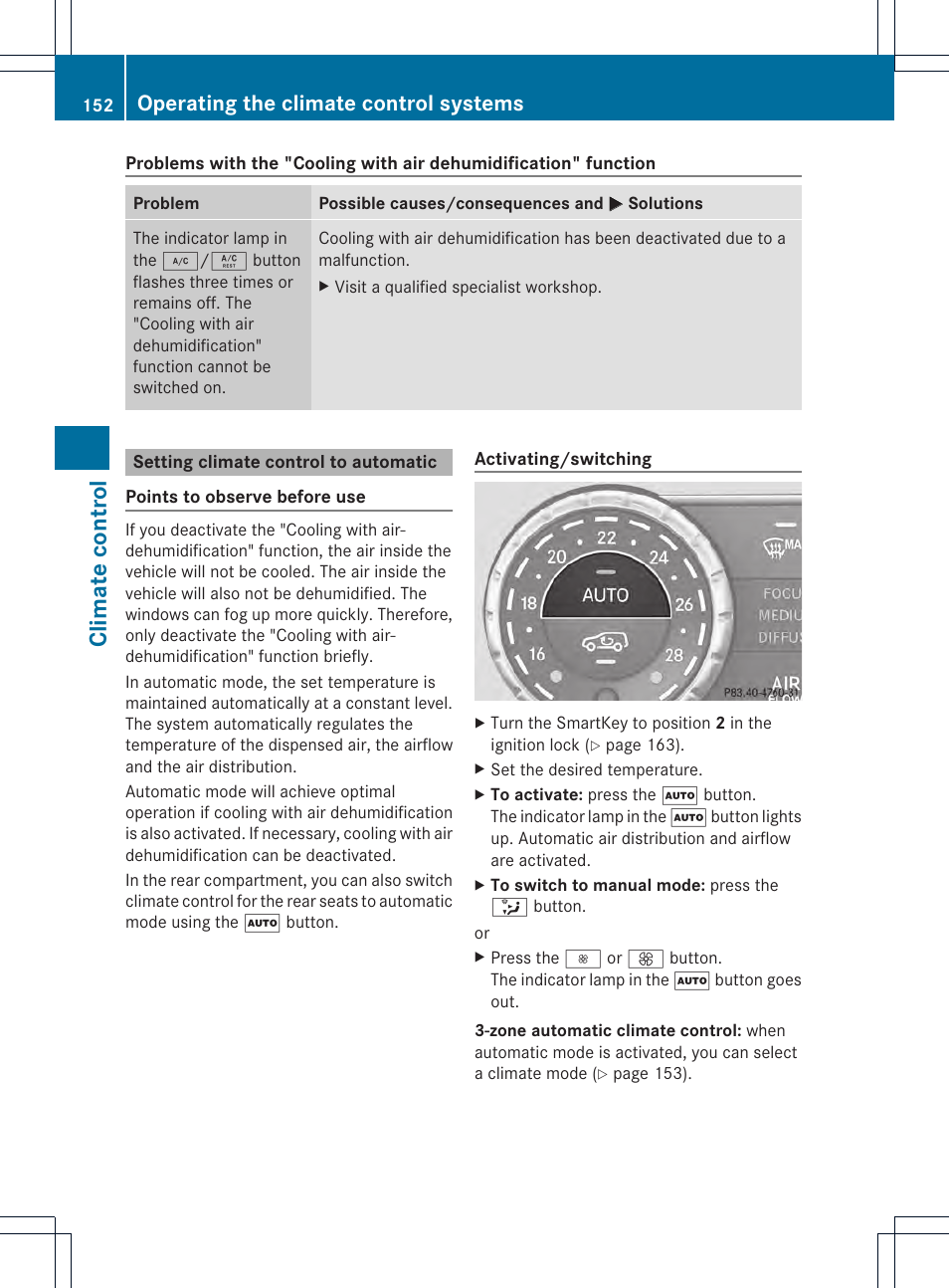 Climate control, Operating the climate control systems | Mercedes-Benz GL-Class 2013 Owners Manual User Manual | Page 154 / 454