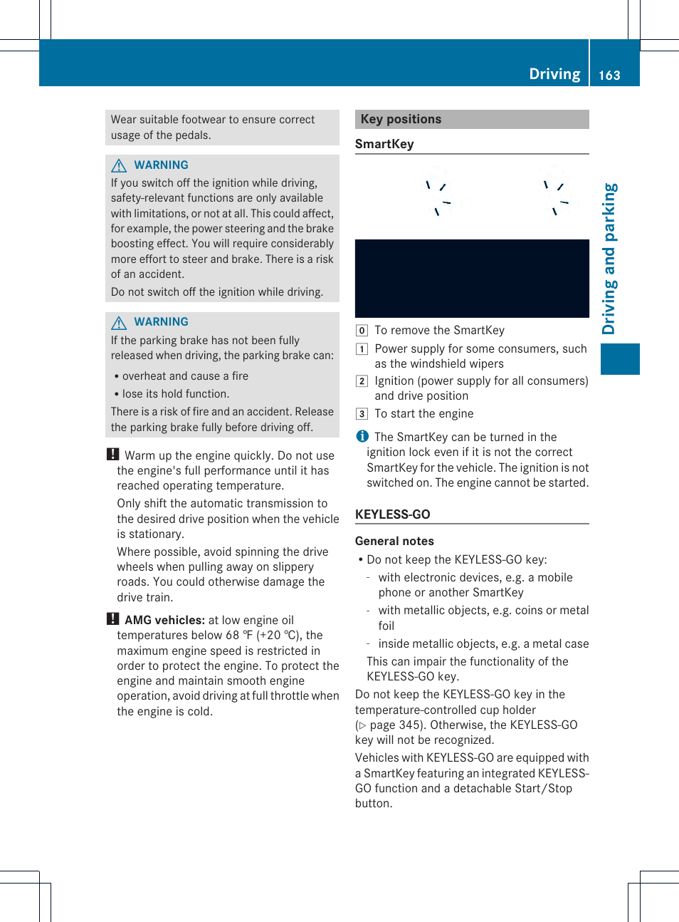 Driving and parking, Driving | Mercedes-Benz GL-Class 2013 Owners Manual User Manual | Page 165 / 454