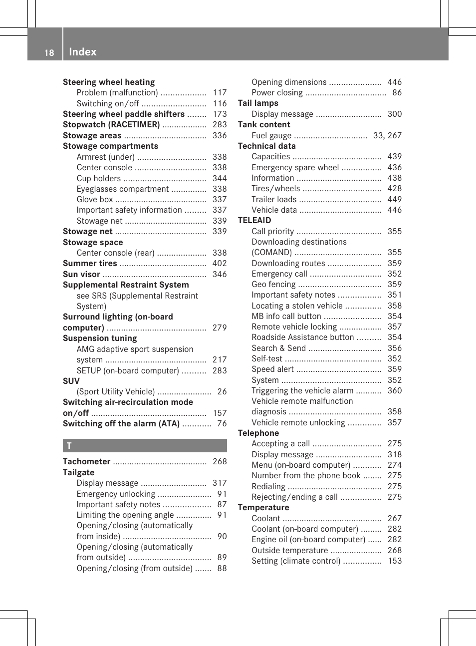 Index | Mercedes-Benz GL-Class 2013 Owners Manual User Manual | Page 20 / 454