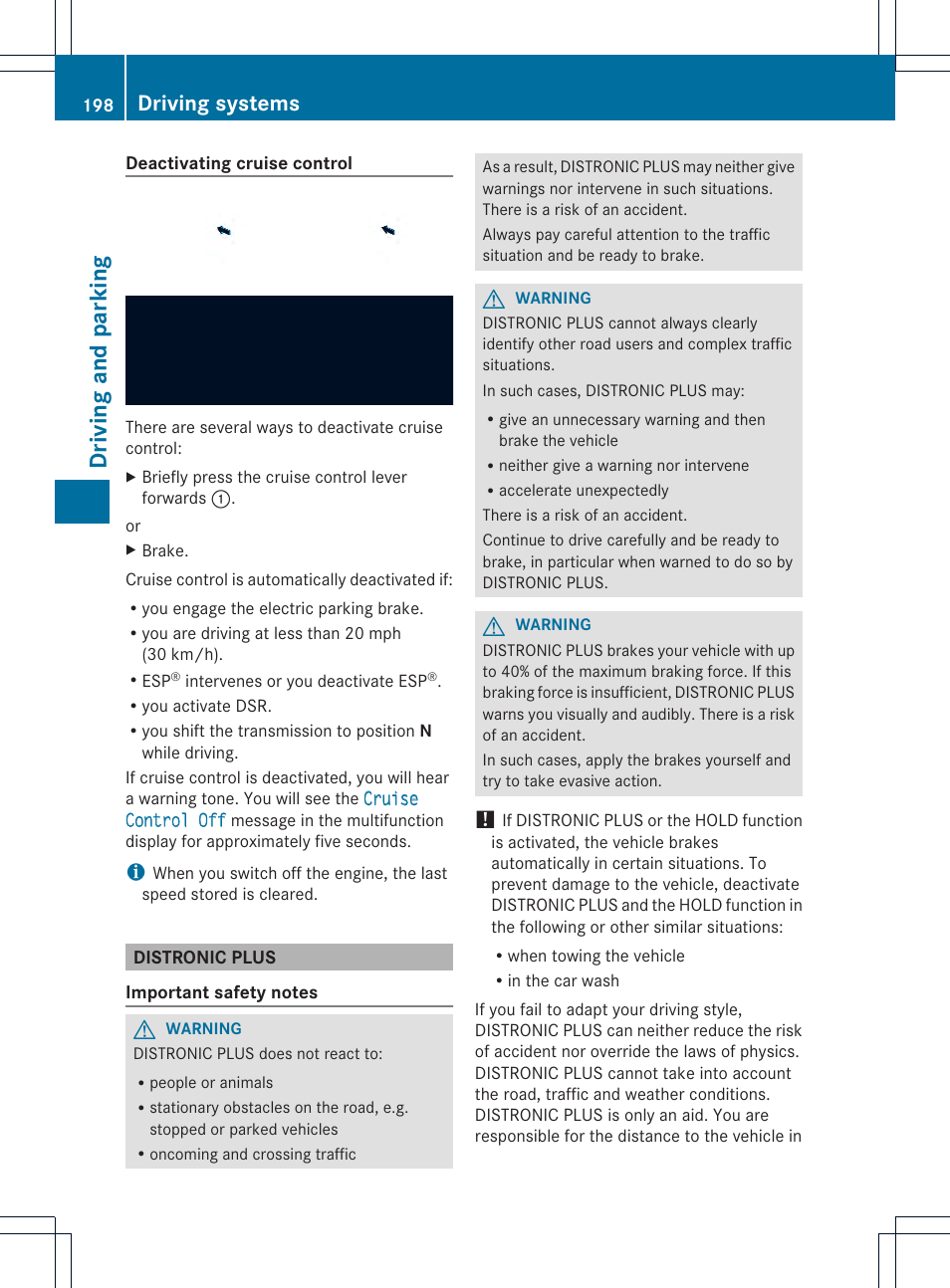 Driving and parking, Driving systems | Mercedes-Benz GL-Class 2013 Owners Manual User Manual | Page 200 / 454
