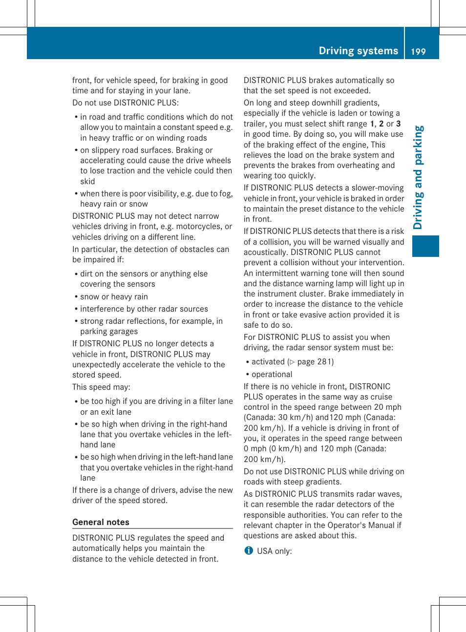 Driving and parking, Driving systems | Mercedes-Benz GL-Class 2013 Owners Manual User Manual | Page 201 / 454