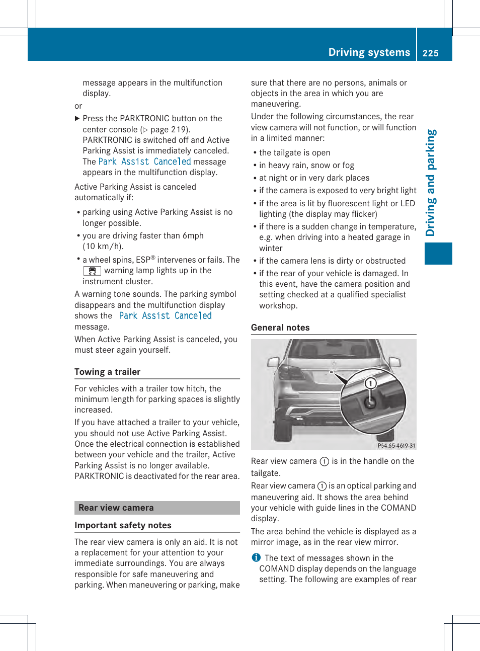 Dr ivi ng an d parki ng, Driving systems | Mercedes-Benz GL-Class 2013 Owners Manual User Manual | Page 227 / 454