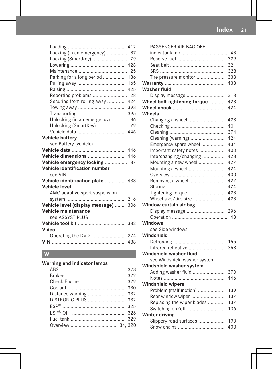 Index | Mercedes-Benz GL-Class 2013 Owners Manual User Manual | Page 23 / 454