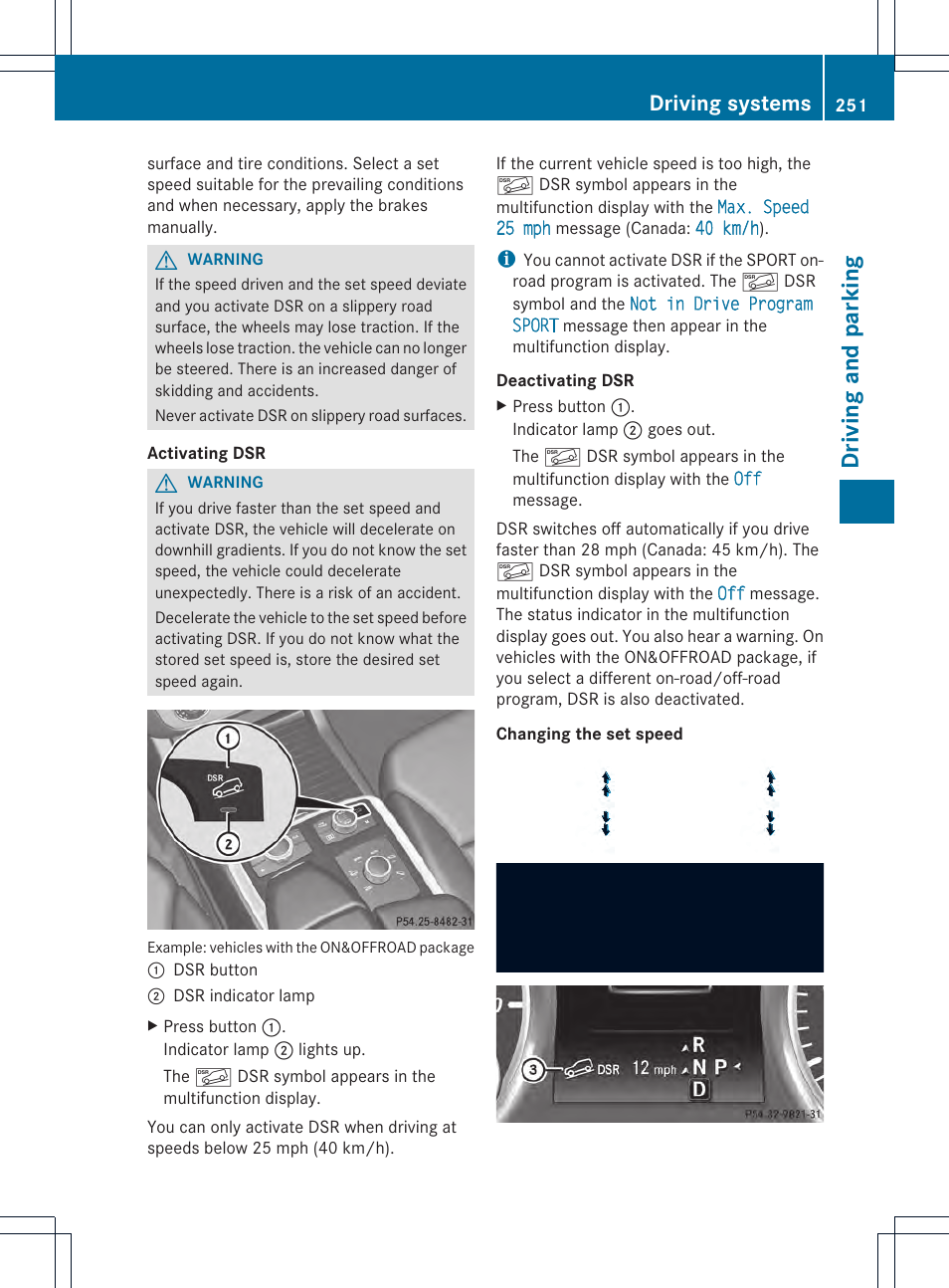 Driving and parking, Driving systems | Mercedes-Benz GL-Class 2013 Owners Manual User Manual | Page 253 / 454
