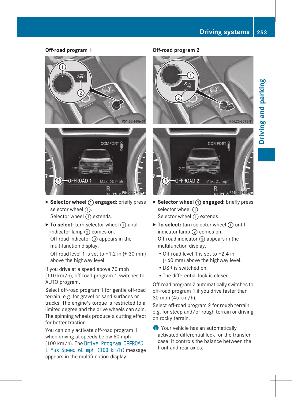 Driving and parking, Driving systems | Mercedes-Benz GL-Class 2013 Owners Manual User Manual | Page 255 / 454
