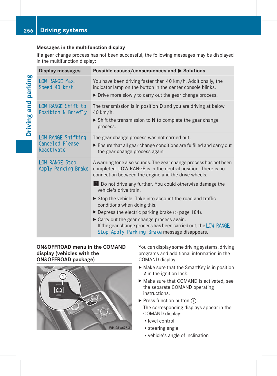 Driving and parking, Driving systems | Mercedes-Benz GL-Class 2013 Owners Manual User Manual | Page 258 / 454