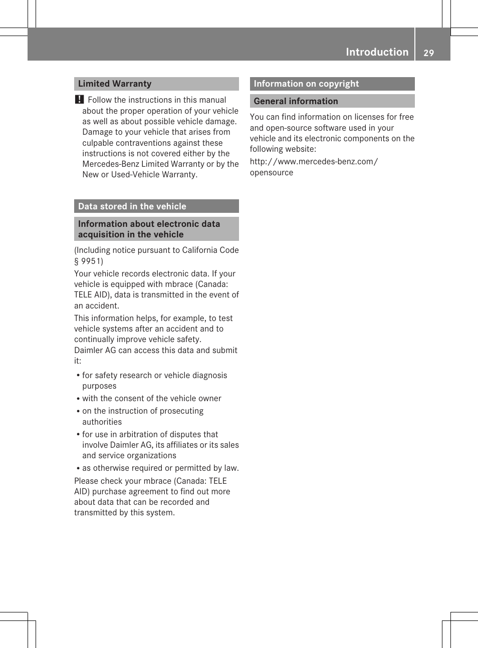 Introduction | Mercedes-Benz GL-Class 2013 Owners Manual User Manual | Page 31 / 454