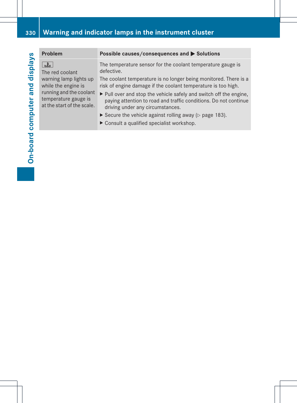 On-board computer and displays | Mercedes-Benz GL-Class 2013 Owners Manual User Manual | Page 332 / 454