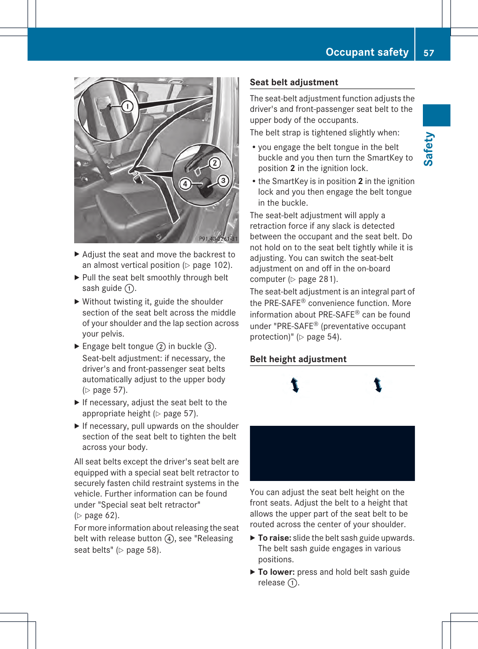 Safet y, Occupant safety | Mercedes-Benz GL-Class 2013 Owners Manual User Manual | Page 59 / 454