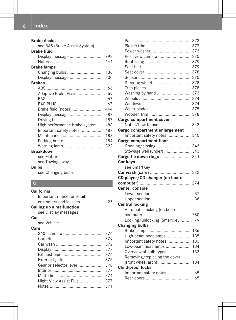 Index | Mercedes-Benz GL-Class 2013 Owners Manual User Manual | Page 8 / 454