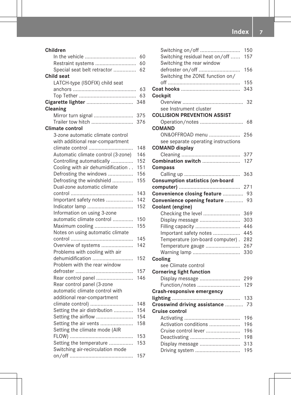 Index | Mercedes-Benz GL-Class 2013 Owners Manual User Manual | Page 9 / 454