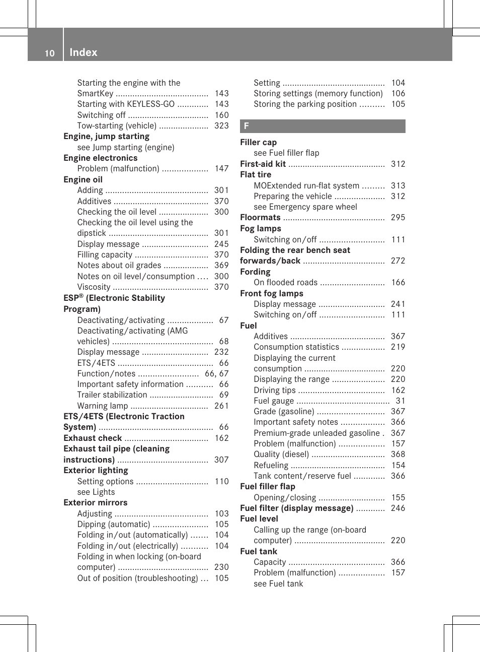 Index | Mercedes-Benz GLK-Class 2013 Owners Manual User Manual | Page 12 / 378
