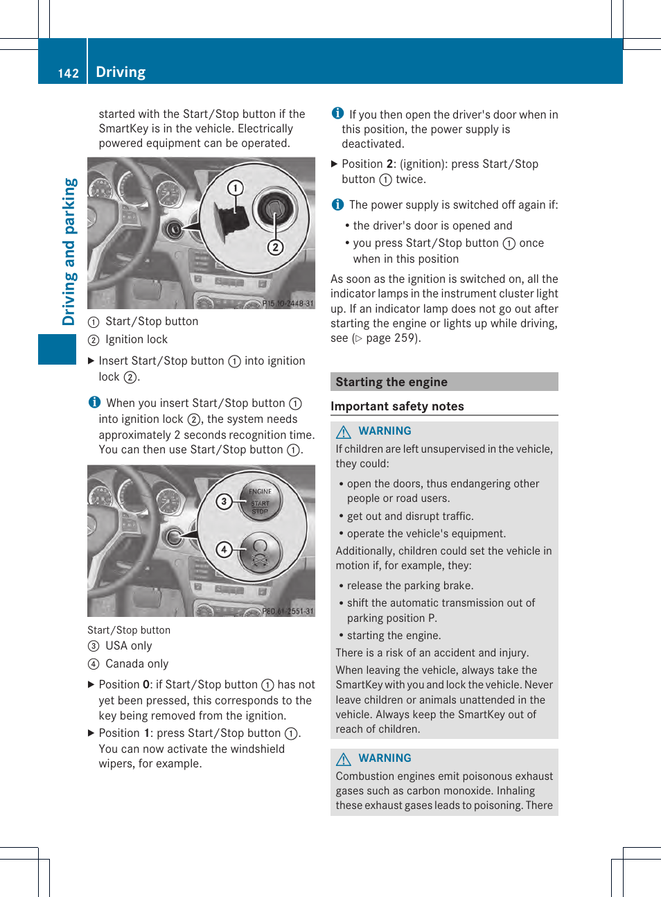 Driving and parking, Driving | Mercedes-Benz GLK-Class 2013 Owners Manual User Manual | Page 144 / 378
