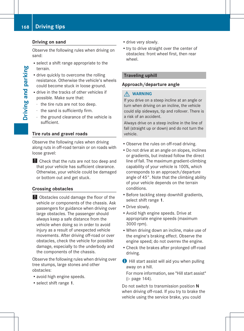 Driving and parking, Driving tips | Mercedes-Benz GLK-Class 2013 Owners Manual User Manual | Page 170 / 378