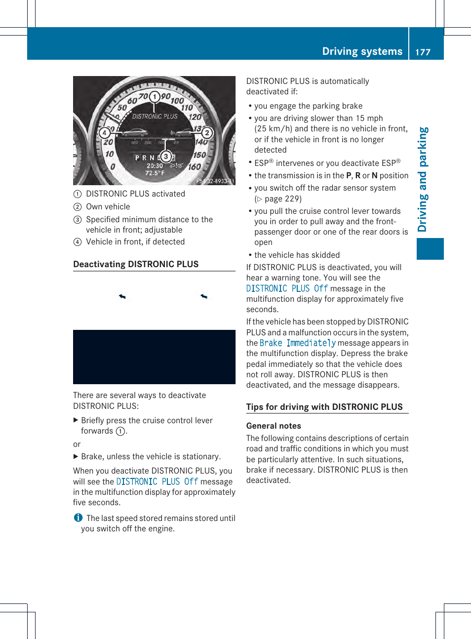 Driving and parking, Driving systems | Mercedes-Benz GLK-Class 2013 Owners Manual User Manual | Page 179 / 378